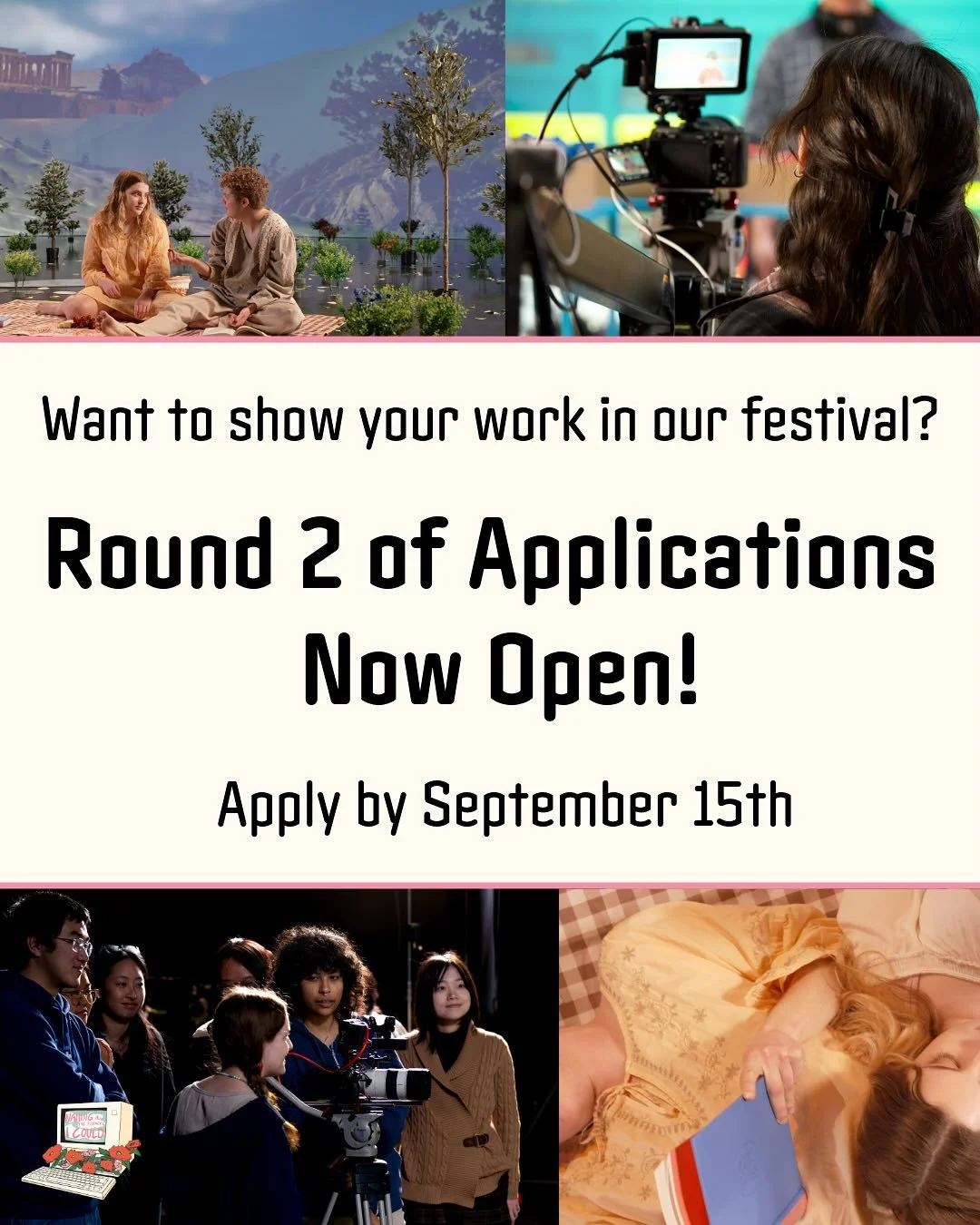 Want to show your work in our upcoming theatre, film, and games festival? Round 2 submissions for the All the Flowers Festival are now open! 

Apply by September 15th at the link in our bio!