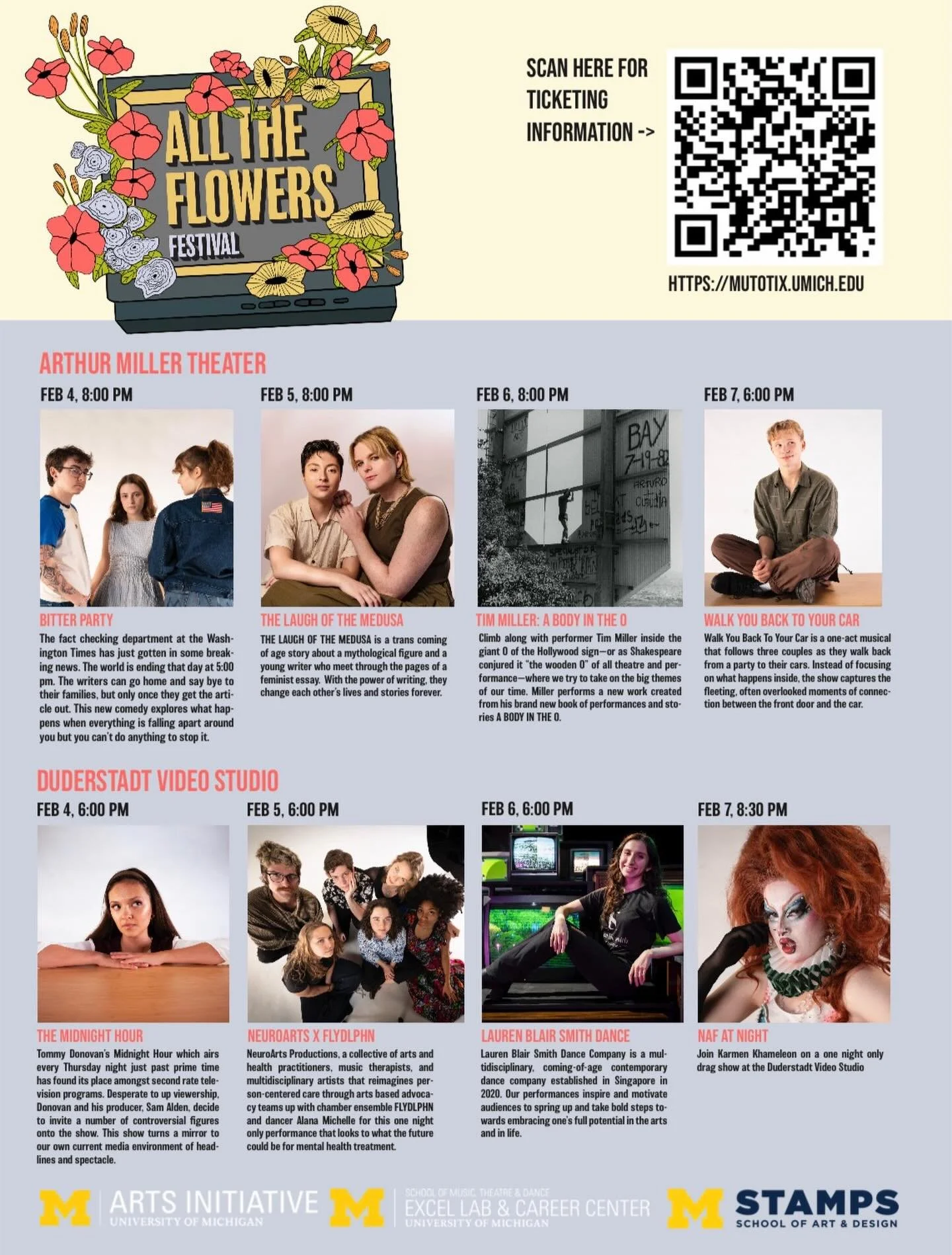 Poster 2 reveal!

Less than one week until All The Flowers Festival begins! Tickets for all shows are on sale now at the link in our bio