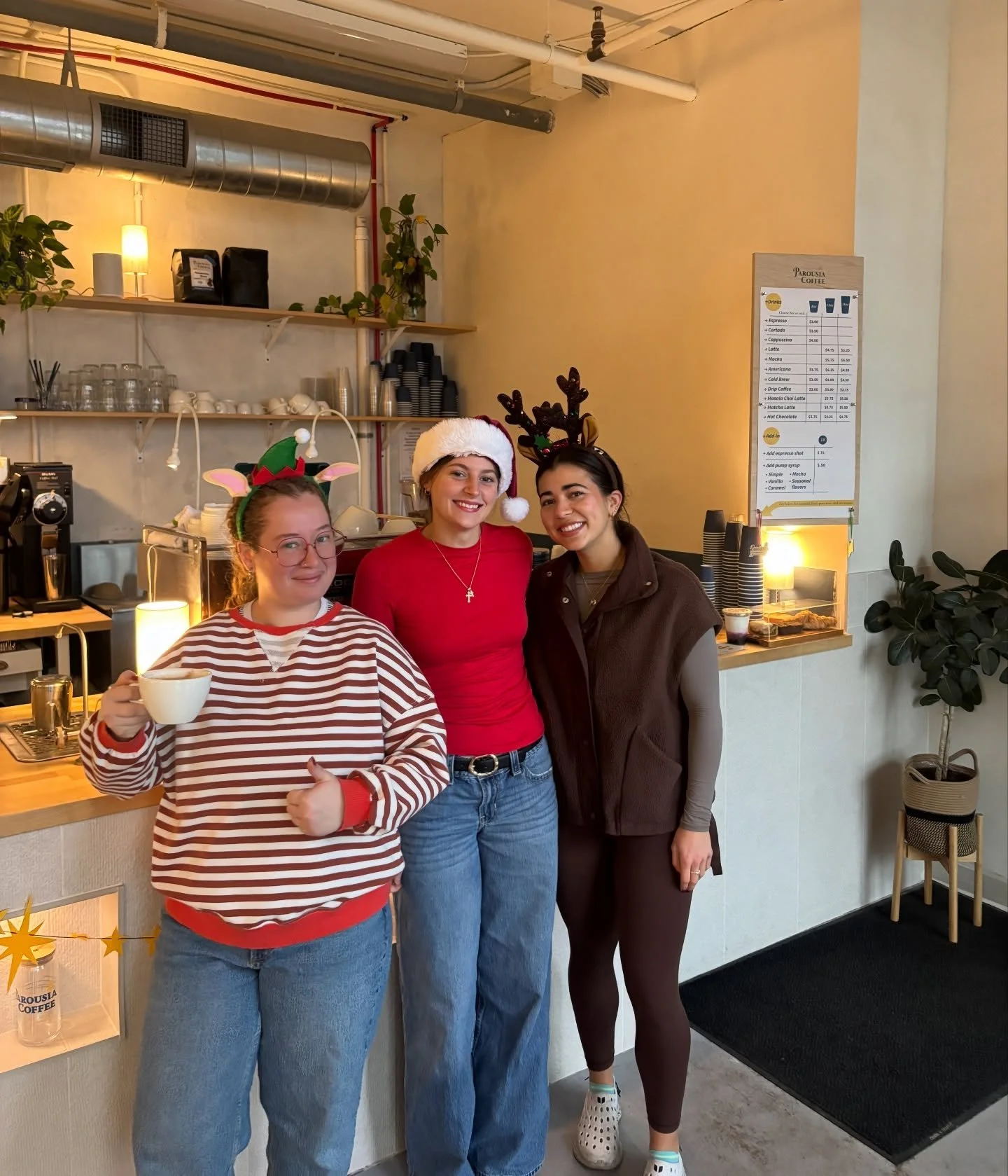 Happy Holidays from the Parousia Team!

Holiday Hours:
- Christmas Eve: 8:00am to 2:00pm
- Christmas Day: 8:00am to 2:00pm
- New Years Eve: 8:00am to 2:00pm
- New Years Day: 8:00am to 2:00pm

Let us bring you some holiday cheer🎄