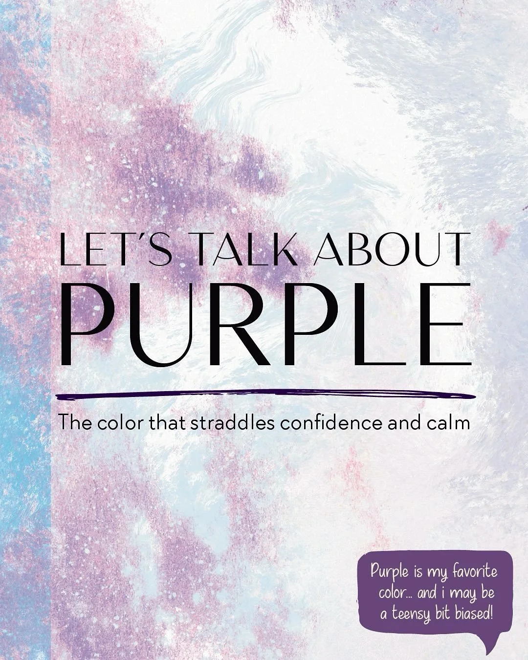 Purple&rsquo;s one of those colors that does the most &mdash; in the best way.
It&rsquo;s bold and balanced. Confident and calm. A walking contradiction, honestly&hellip; just like most creatives I know 😏

Born from fiery red and cool blue, purple c
