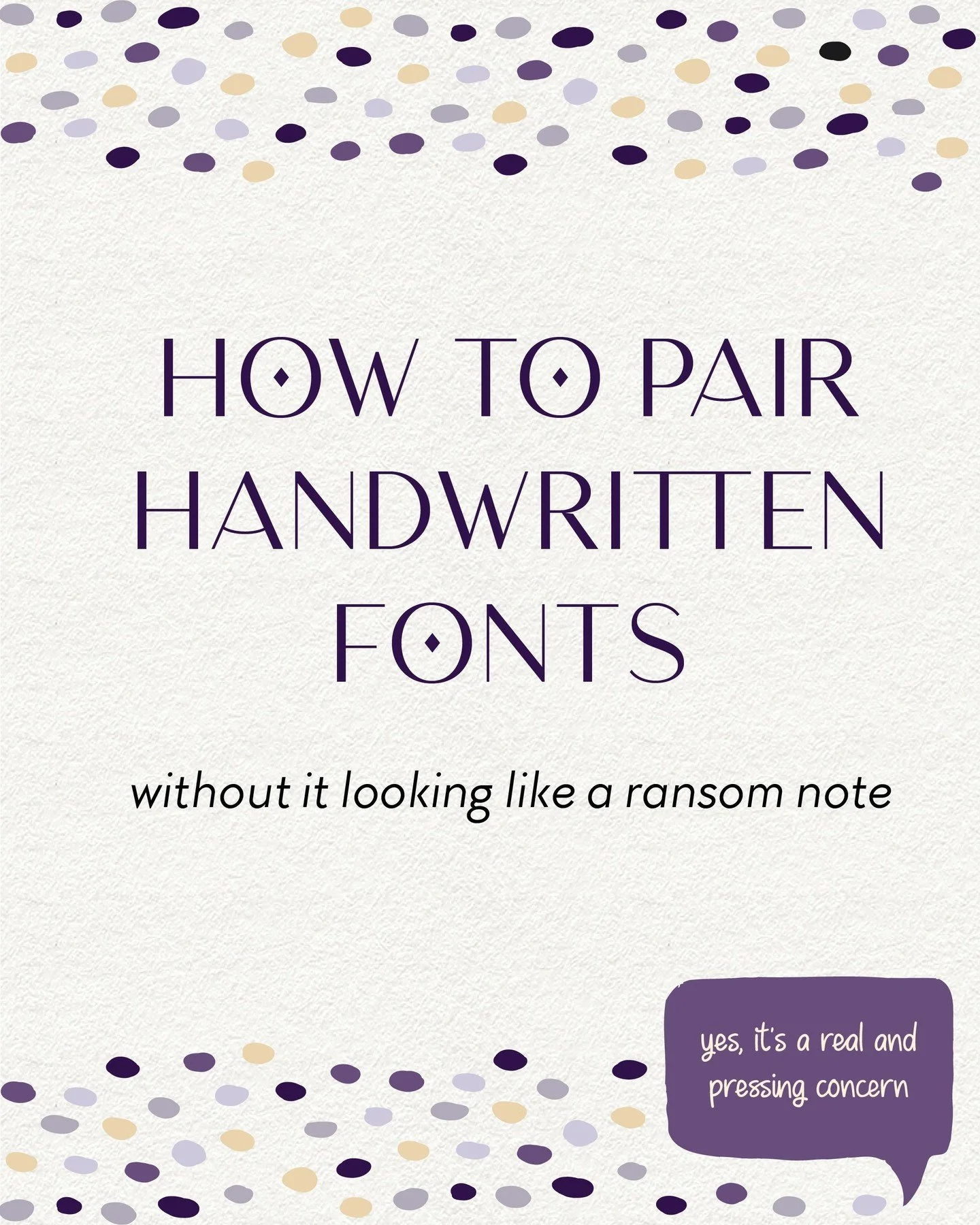 handwritten fonts are having a moment &mdash; and honestly, they deserve it. but pairing them? that's where people get tripped up.

the trick is contrast. a handwritten font is already doing a lot of personality-wise, so what you pair it with should 