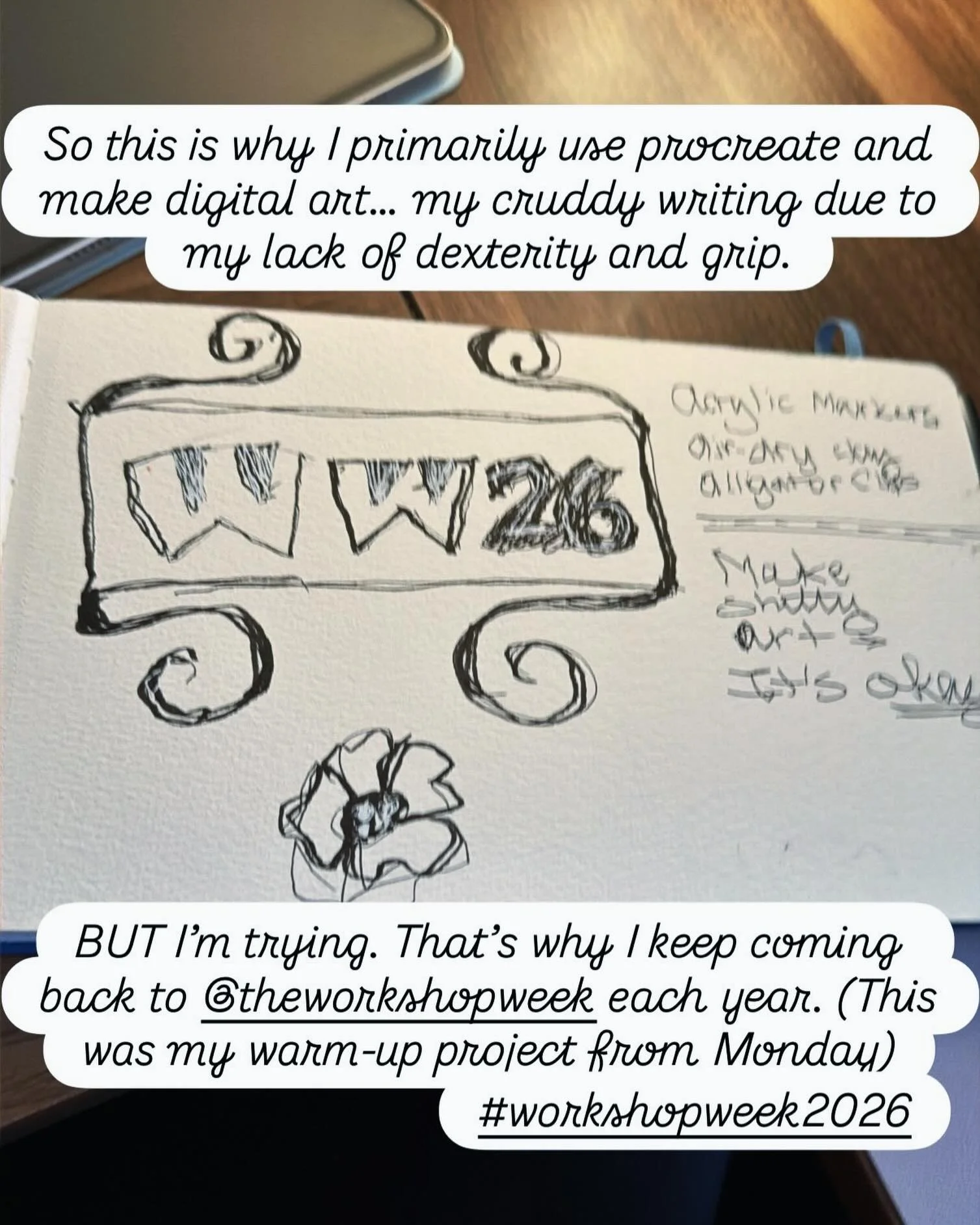 Yeah, I spent the last week launching a font. Now, I&rsquo;m spending this week making art. 🍊
Workshop Week has me fully in my feelings and my sketchbook &mdash; and honestly? this is exactly why i do what i do. 

But also, can i just be vulnerable 