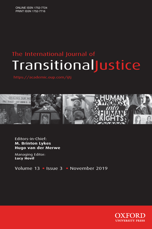 Nyseth Brehm, Hollie, Louisa Roberts, Christopher Uggen, and Jean-Damascéne Gasanabo. 2020. “‘We Came to Realize We Are Judges’: The Moral Careers of Elected Lay Jurists in Rwanda’s Gacaca Courts.” International Journal of Transitional Justice 14(3):