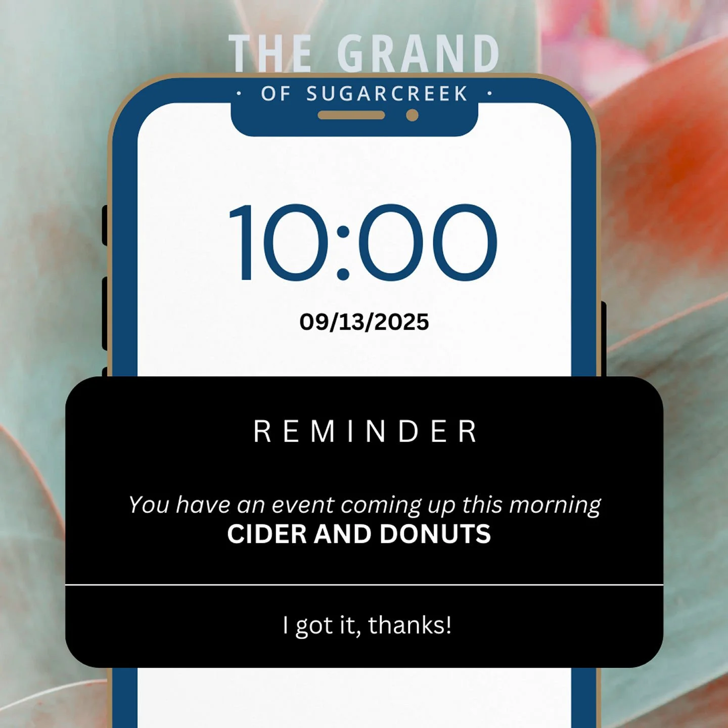 Reminder:🍎✨ Fall treats are calling! Join us next today, September 13th, at the clubhouse starting at 10 am for grab &amp; go apple cider and donuts! 🎉 While supplies last &mdash; come early and bring your fall cravings! 🍩🍁#cider #donuts #fall