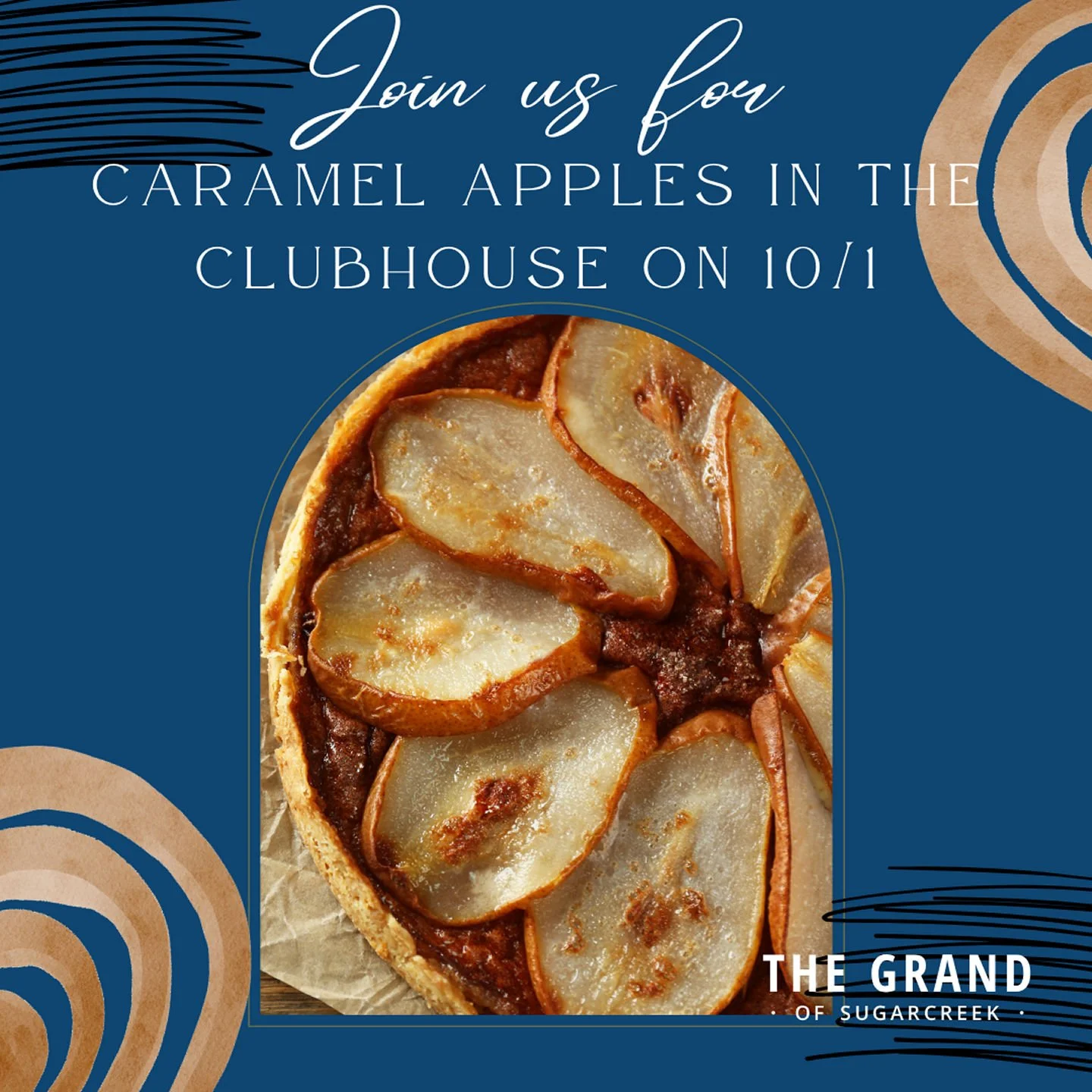 Rescheduled: 🍎✨ Join us for a sweet fall treat! ✨🍂Come by the clubhouse on October 1st from 5:30&ndash;6:30 PM for caramel apples &amp; crafts &mdash; it&rsquo;s the perfect way to kick off the season! 🎨🍏Bring your creativity and your sweet tooth