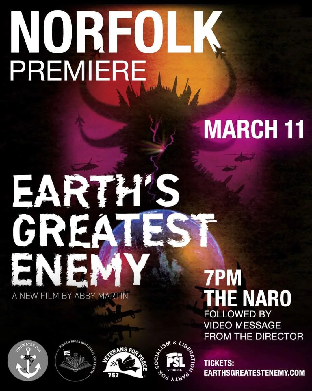 Norfolk Premiere of Earth’s Greatest Enemy