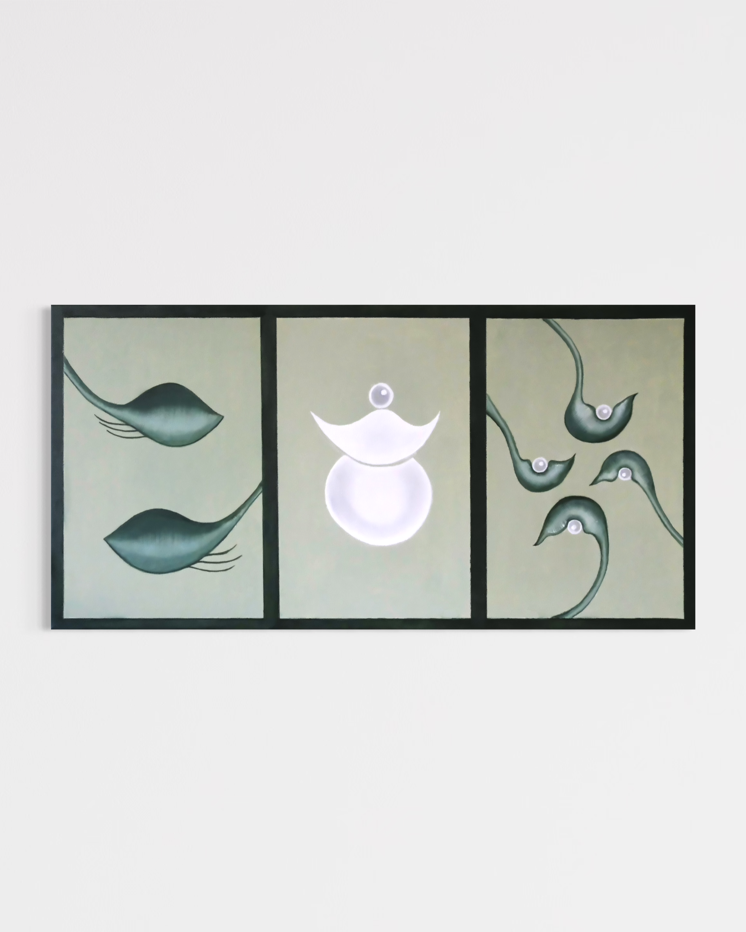 Autel de Purification (2026) Triptych, Oil on Belgian Linen 40x80