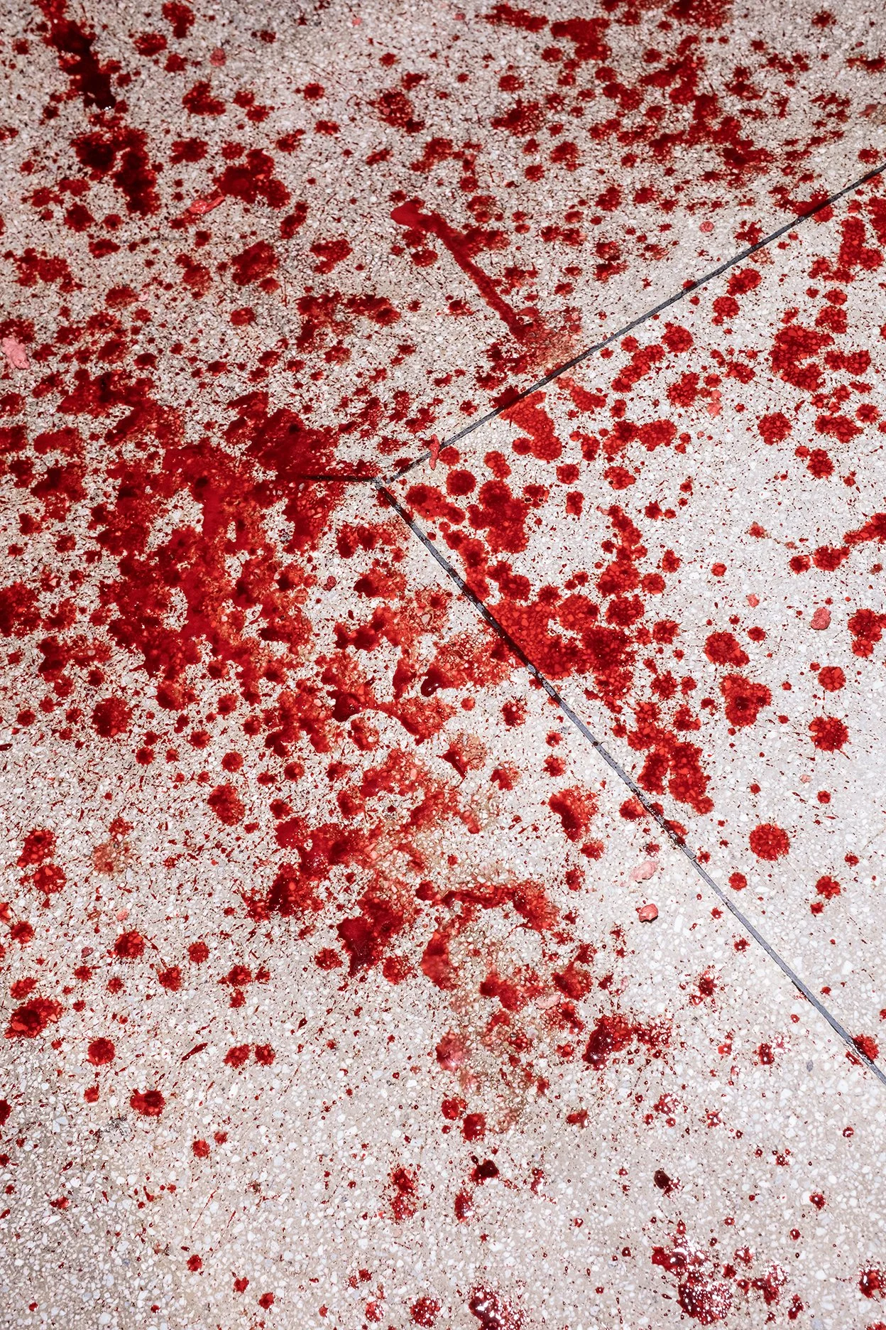 Sangue de uma vaca recém-abatida em um frigorífico em Uruará, Pará.