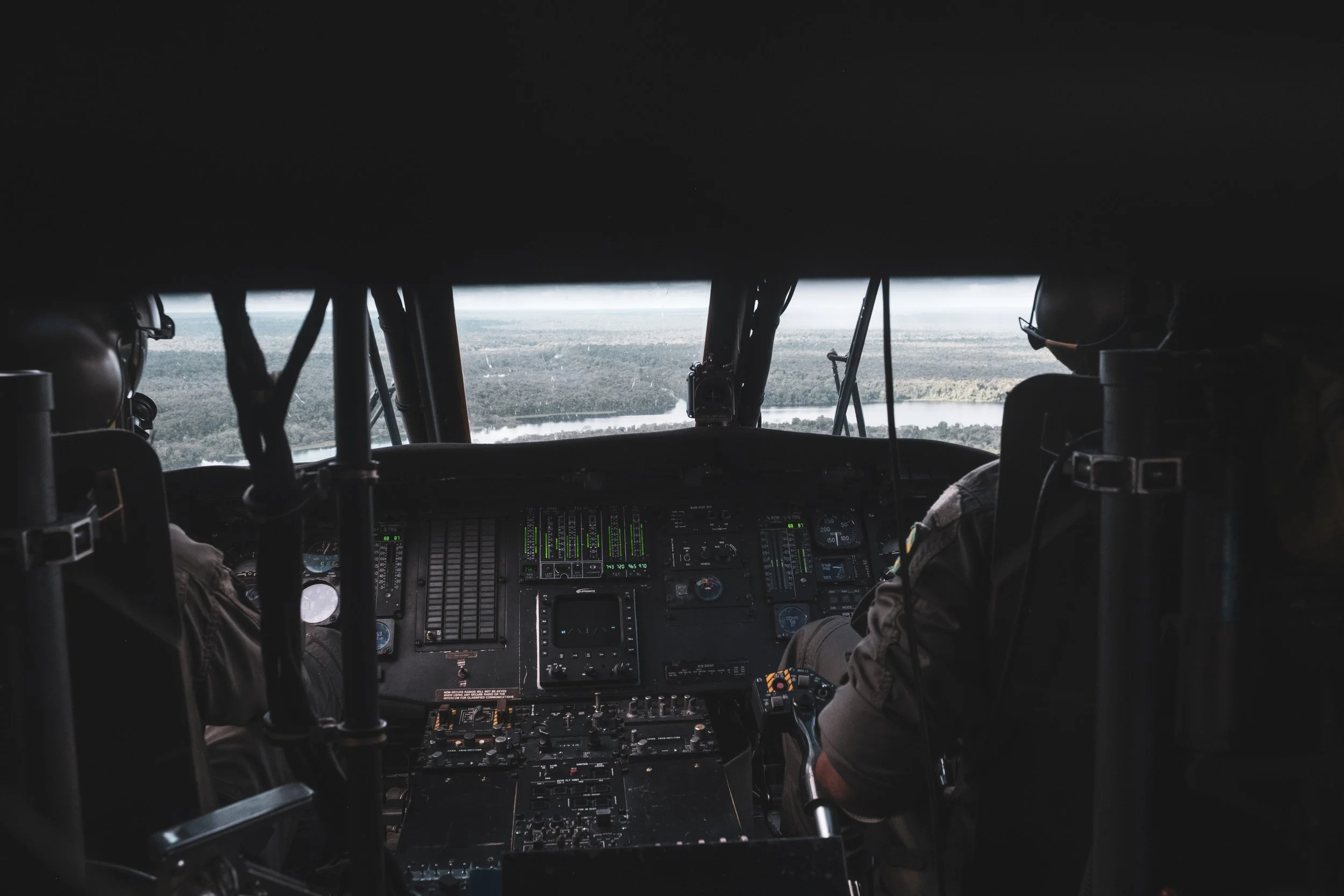 A Brazilian Army unit flies over the Ipiranga region to deliver equipment to a special forces team camped along the border, in an area where the army recently engaged with the Colombian guerrilla group Comando de la Fronteira, accused of trafficking 