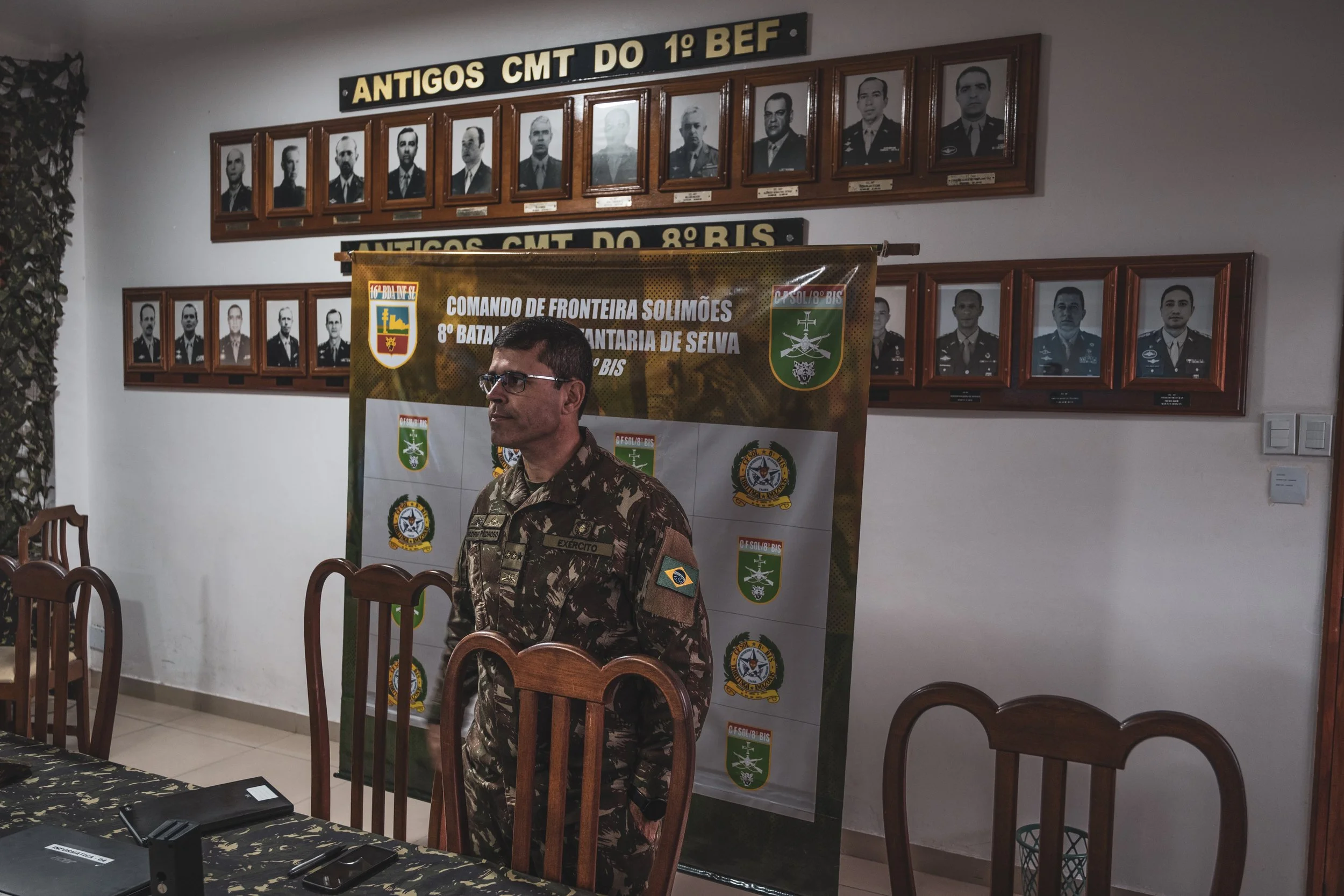 Colonel Commander Rodrigo Pedroso of the 8th Battalion of the Brazilian Army in Tabatinga, leading Operation Ágata against drug trafficking in the tri-border region.