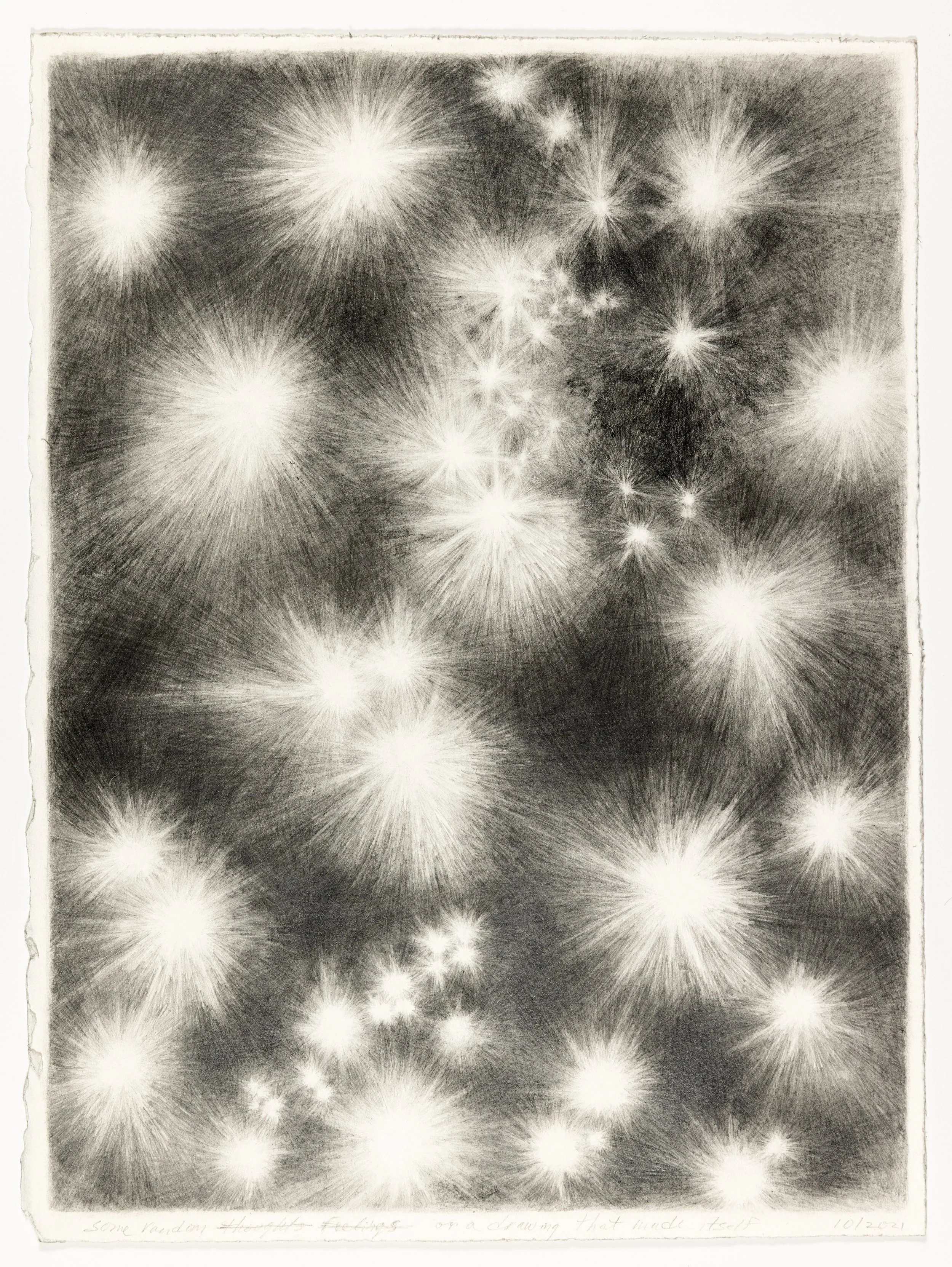 "Untitled Stars (Barcelona)," 2020, graphite on paper, 11 inches x 14 inches 
