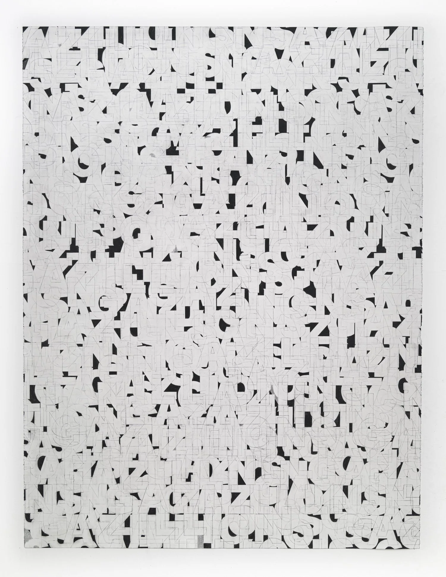 "GAZILLIONS VIII," 2026, graphite on paper, 38 inches x 50 inches 
