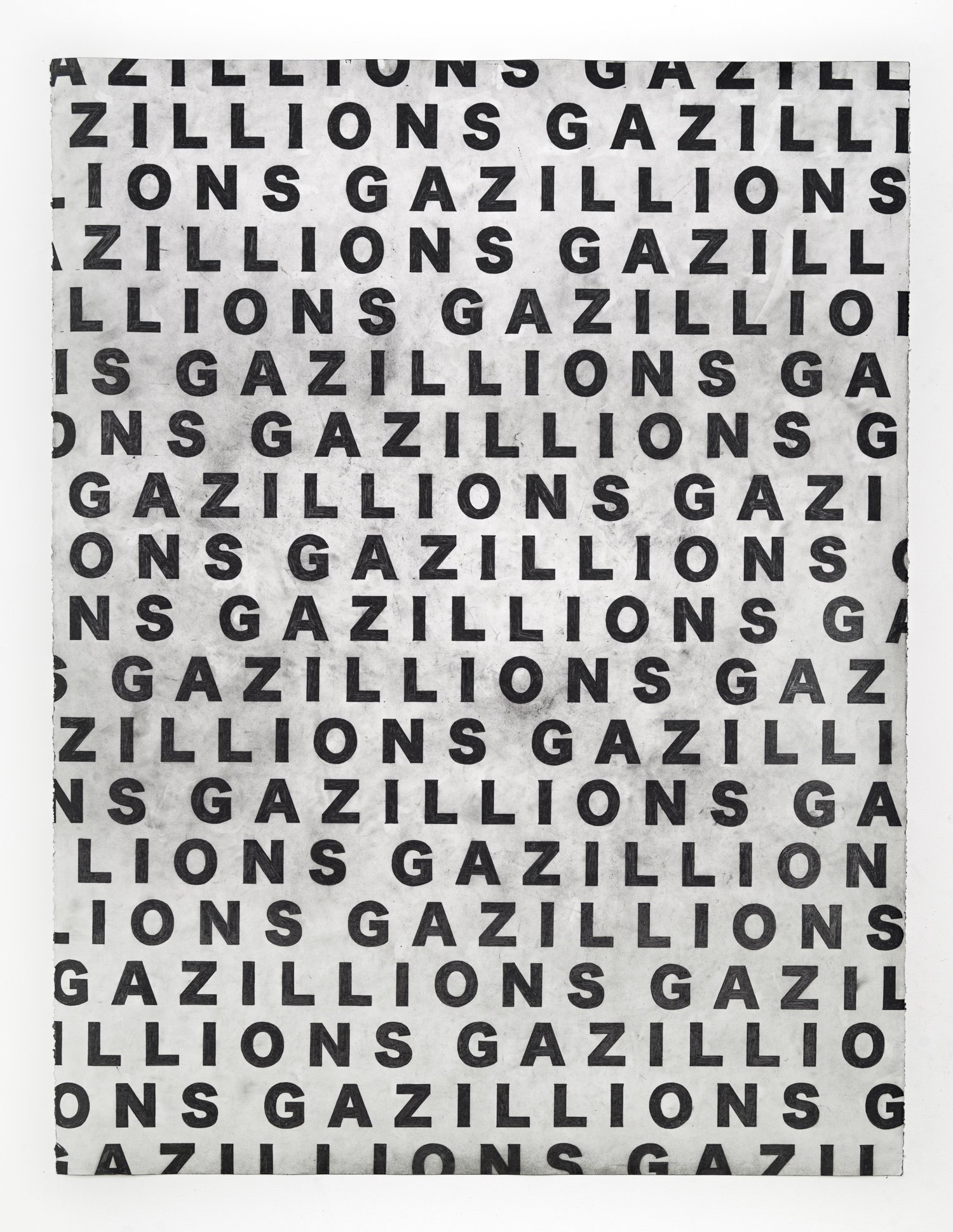 "GAZILLIONS I," 2025, graphite on paper, 38 inches x 50 inches 