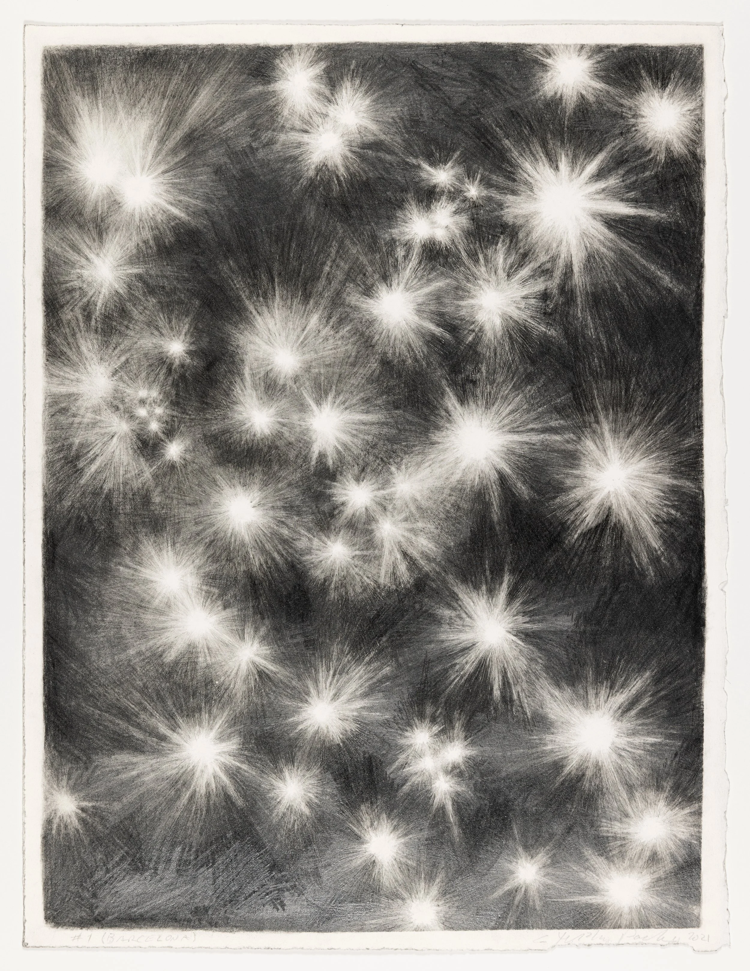 "Some random thoughts/feelings or a drawing that makes itself," 2021, graphite on paper, 11 inches x 14 inches