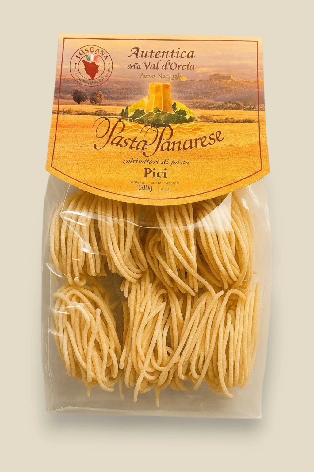 Pak Pasta Panarese Pici van 500 gram uit de Val d'Orcia