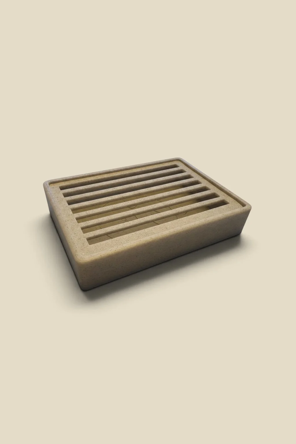 Zeephouder met open ribbelstructuur voor afwatering kleur beige