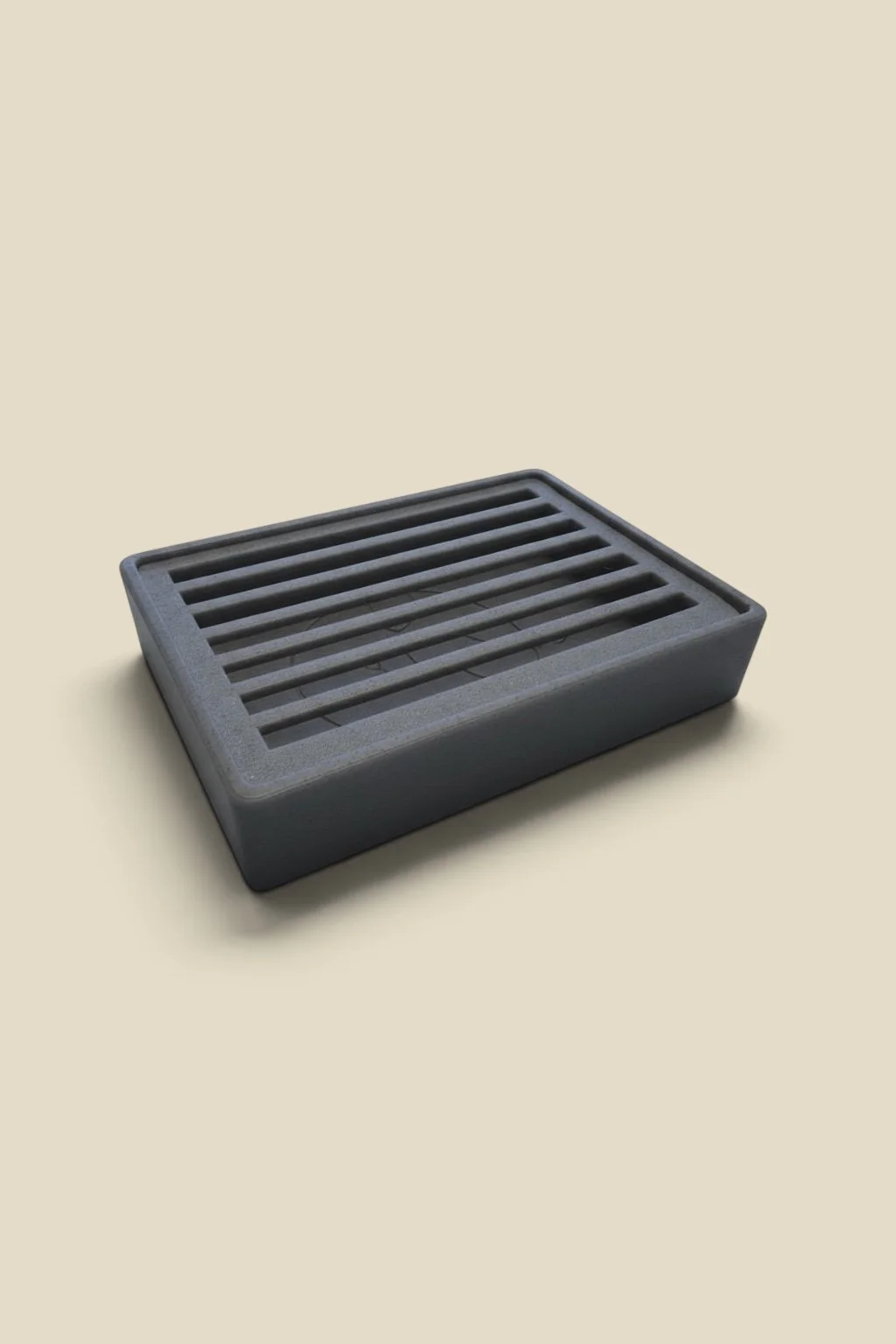 Zeephouder met open ribbelstructuur voor afwatering kleur donker grijs