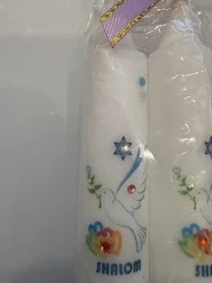 Birds of peace hand made shabbat candles