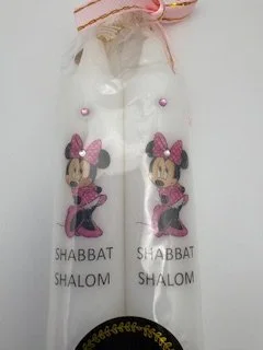 Minnie Mouse Shabbat Candles