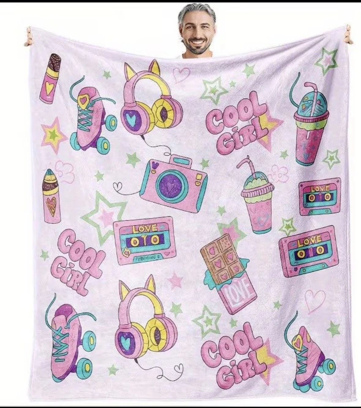 Pink “Cool girl” blanket