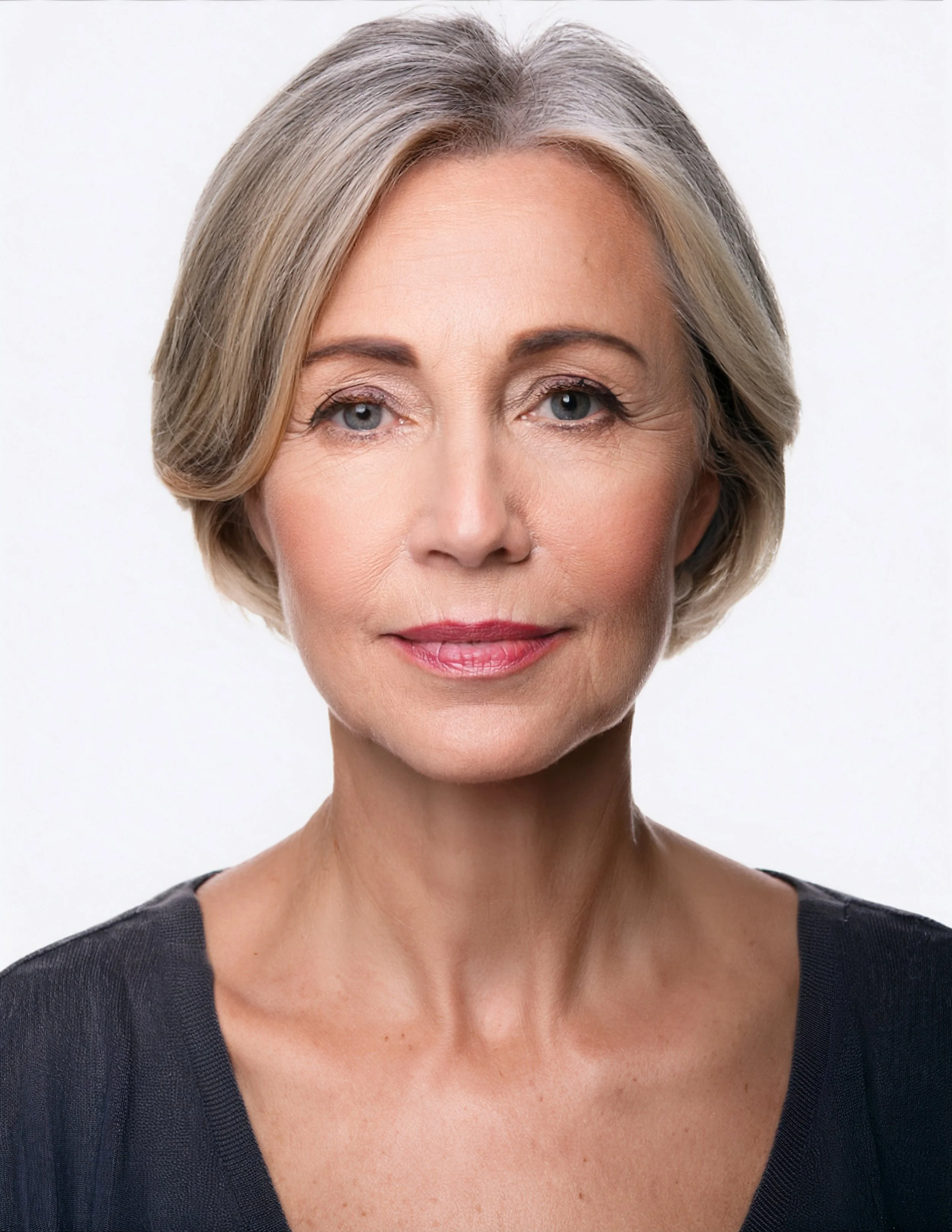 Client after receiving the cosmetic acupuncture, gua sha and face cupping treatment