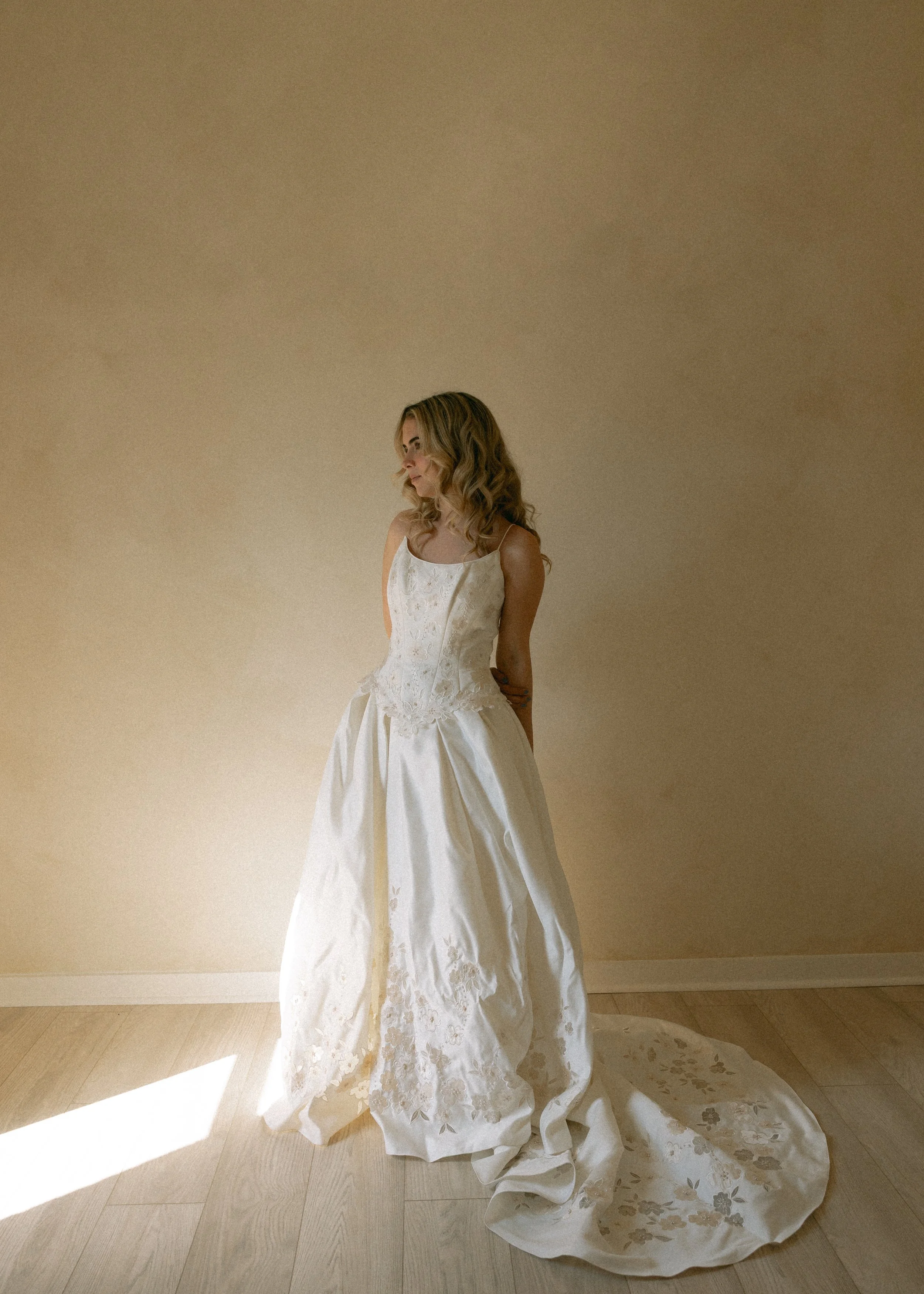 Michaelangelo Floral Basque Waist Wedding Gown