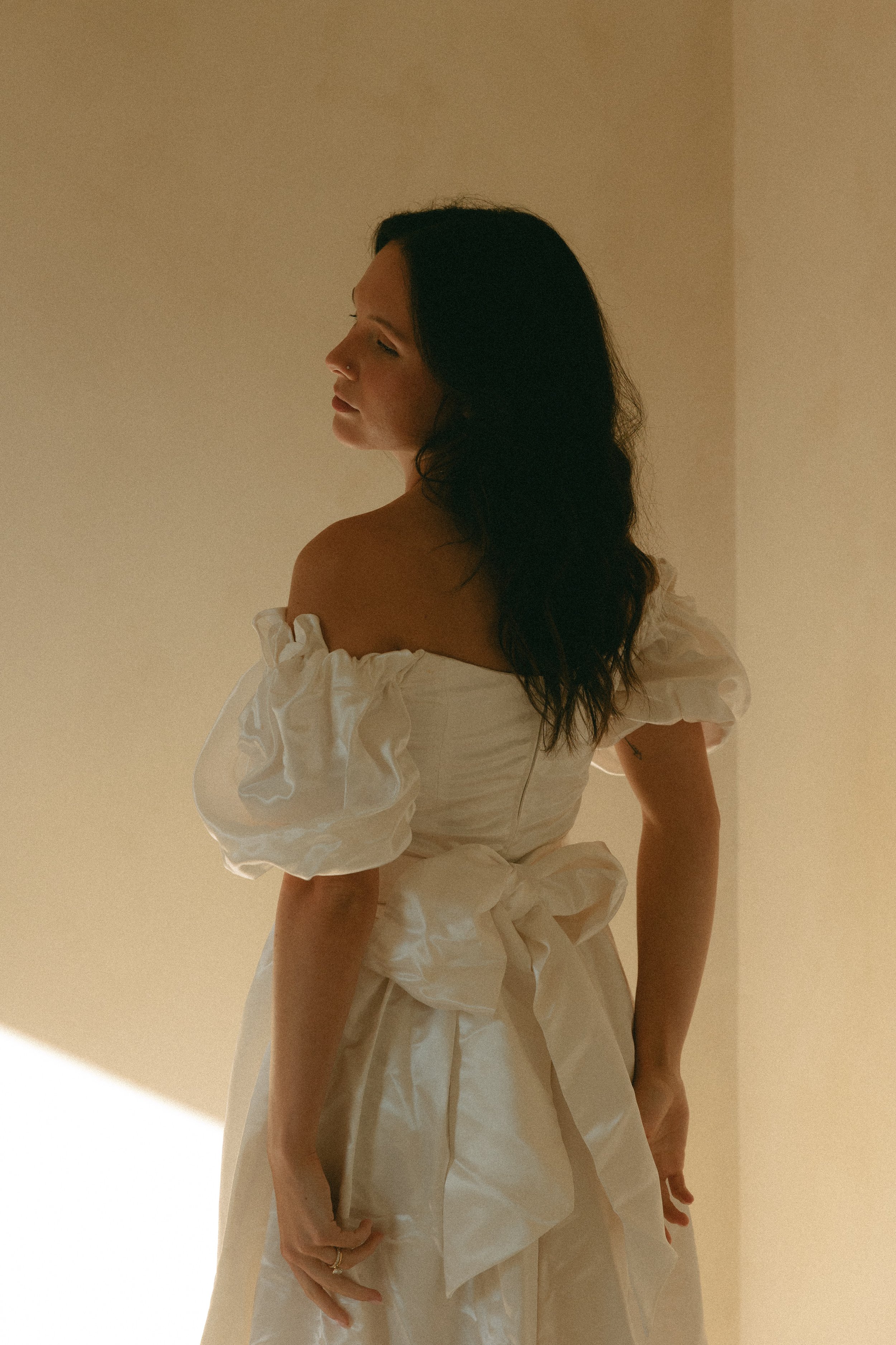 Vintage Ivory Puff Sleeve Gown