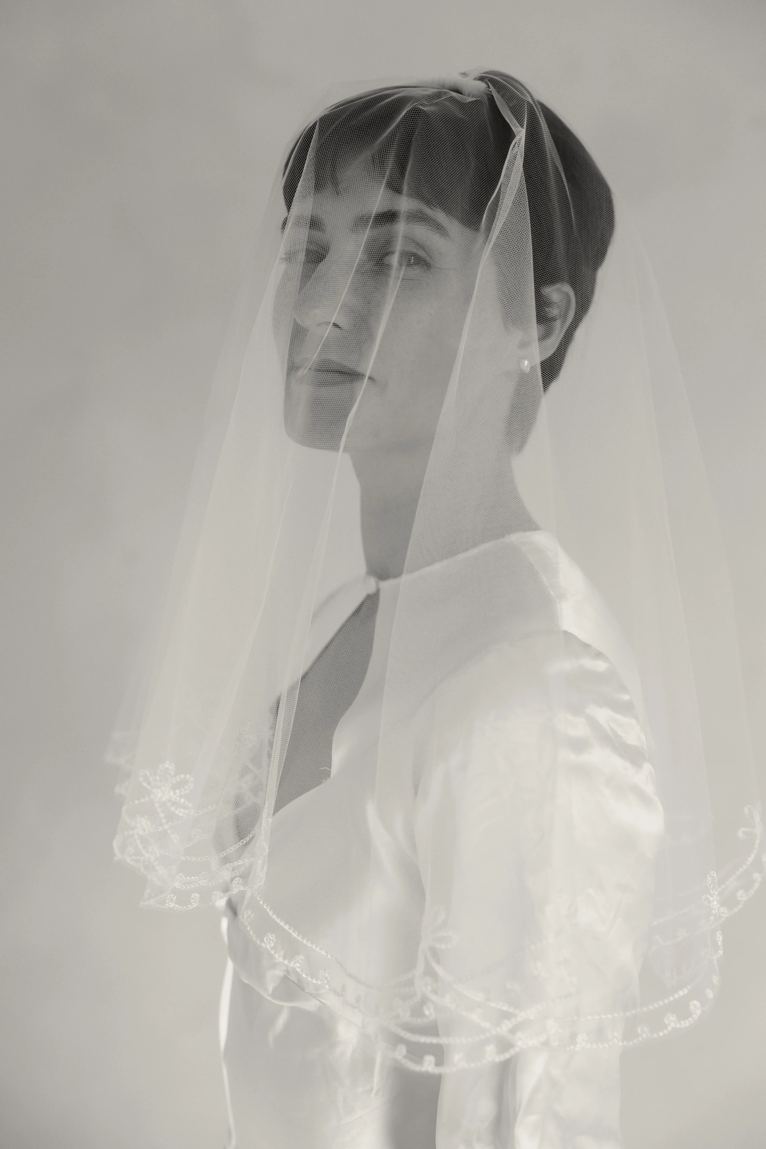 Scalloped Veil with blusher
