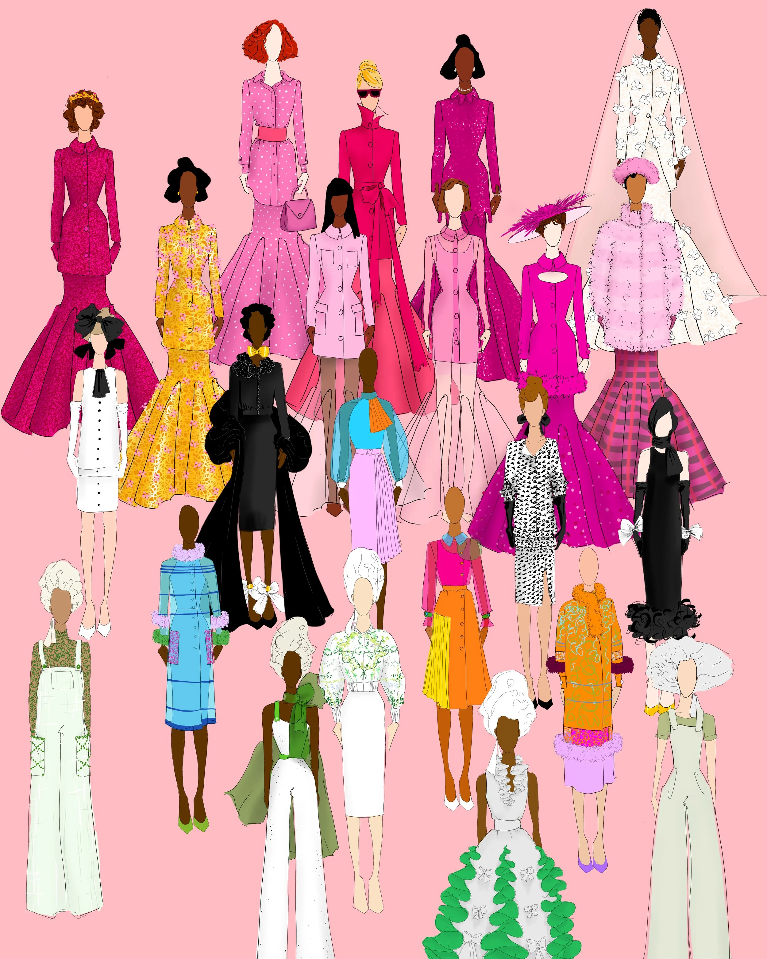 Fashion Drawings Collage Print No. 1