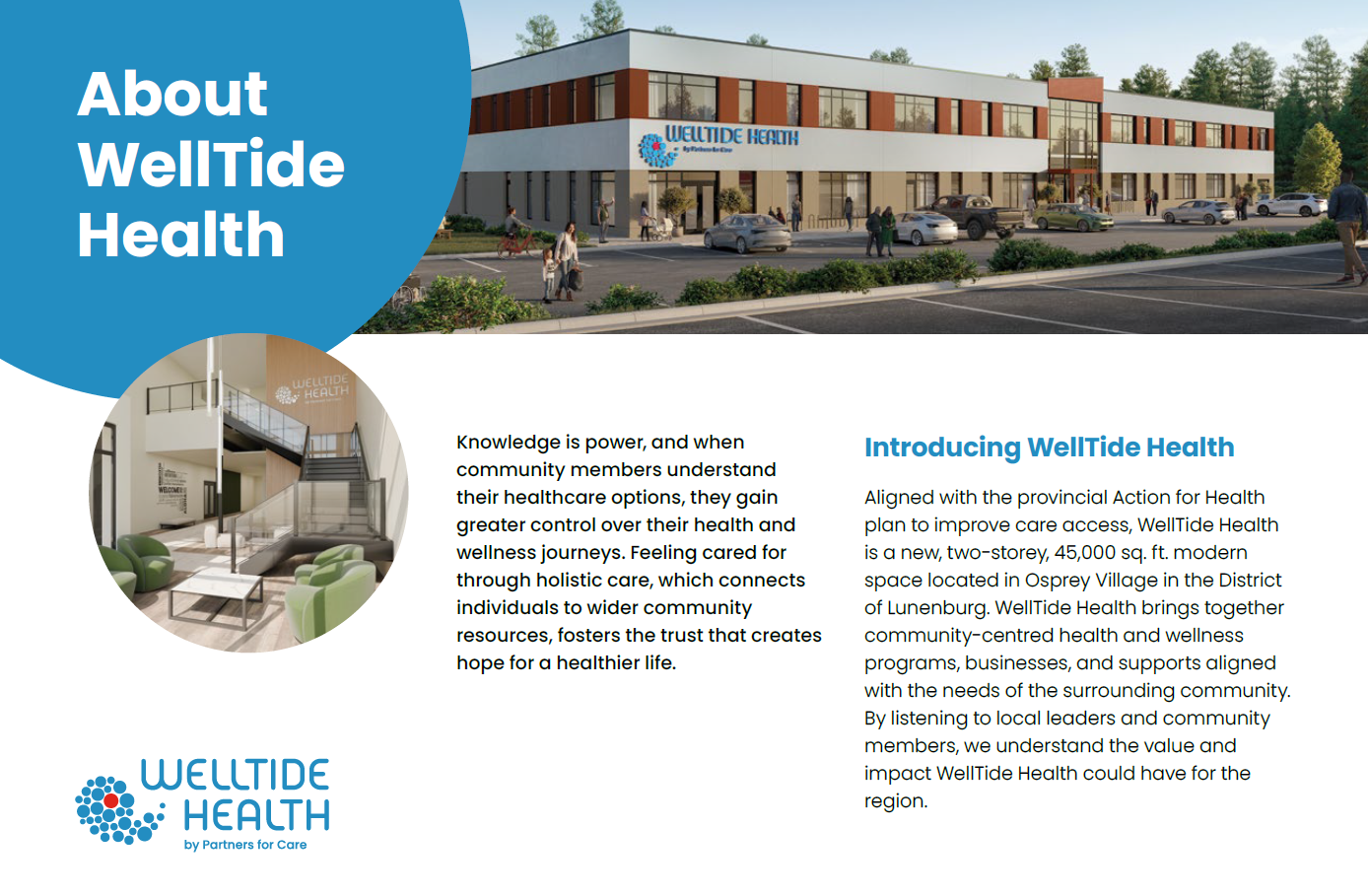 About WellTide Health Page One Brochure