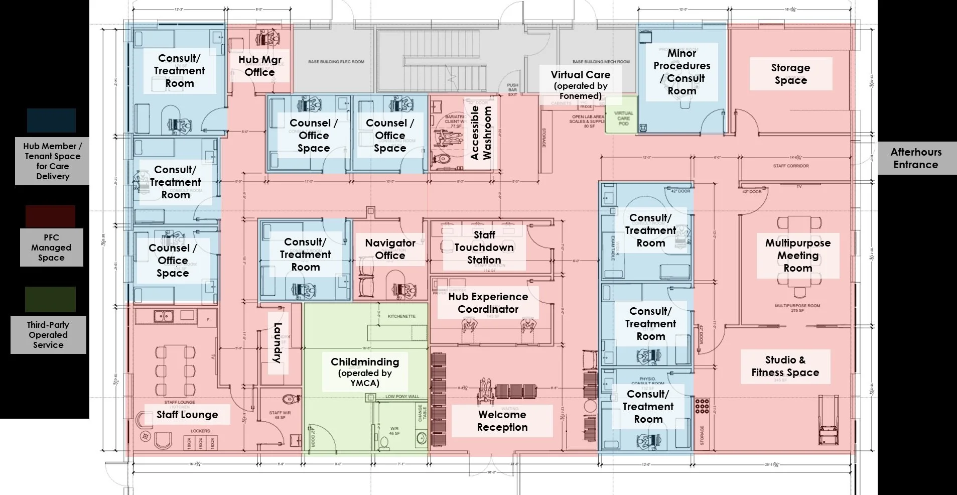 Partners for Care Collaboration Hub Floor Plan
