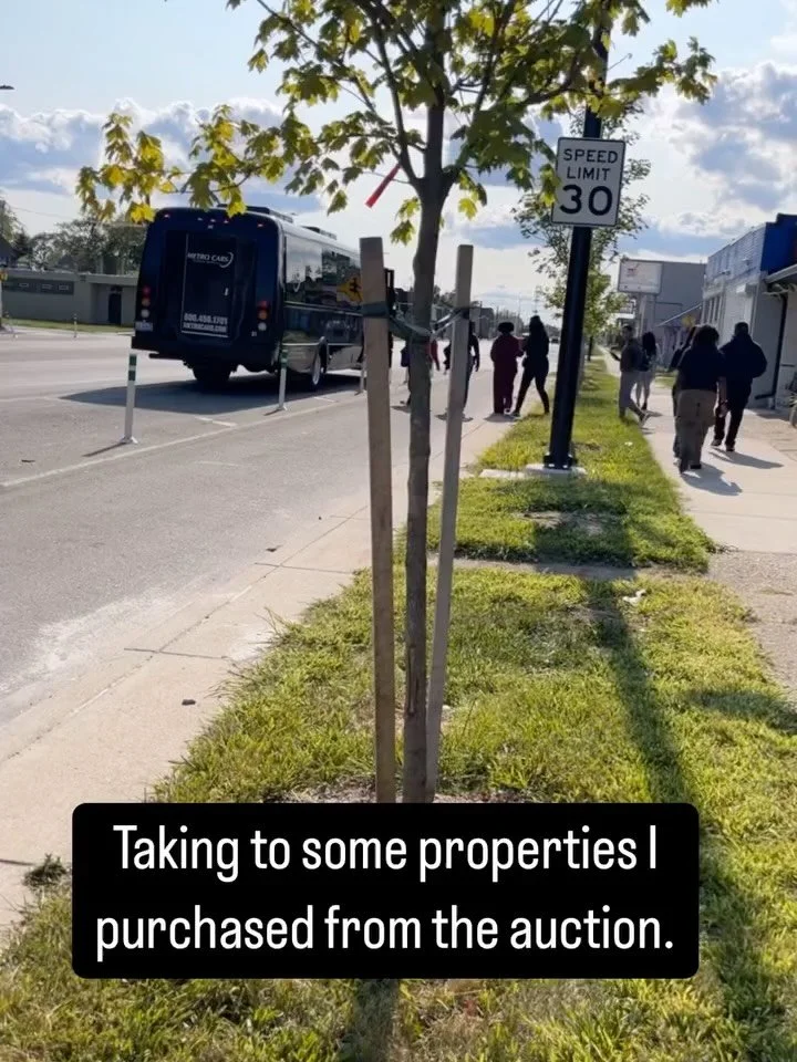 The first three stops on the tour was to my properties I purchased off of the auction. Everyone got a chance to walk into a commercial property and two active flips in the process of being listed.
*
I felt that people needed to see what these propert