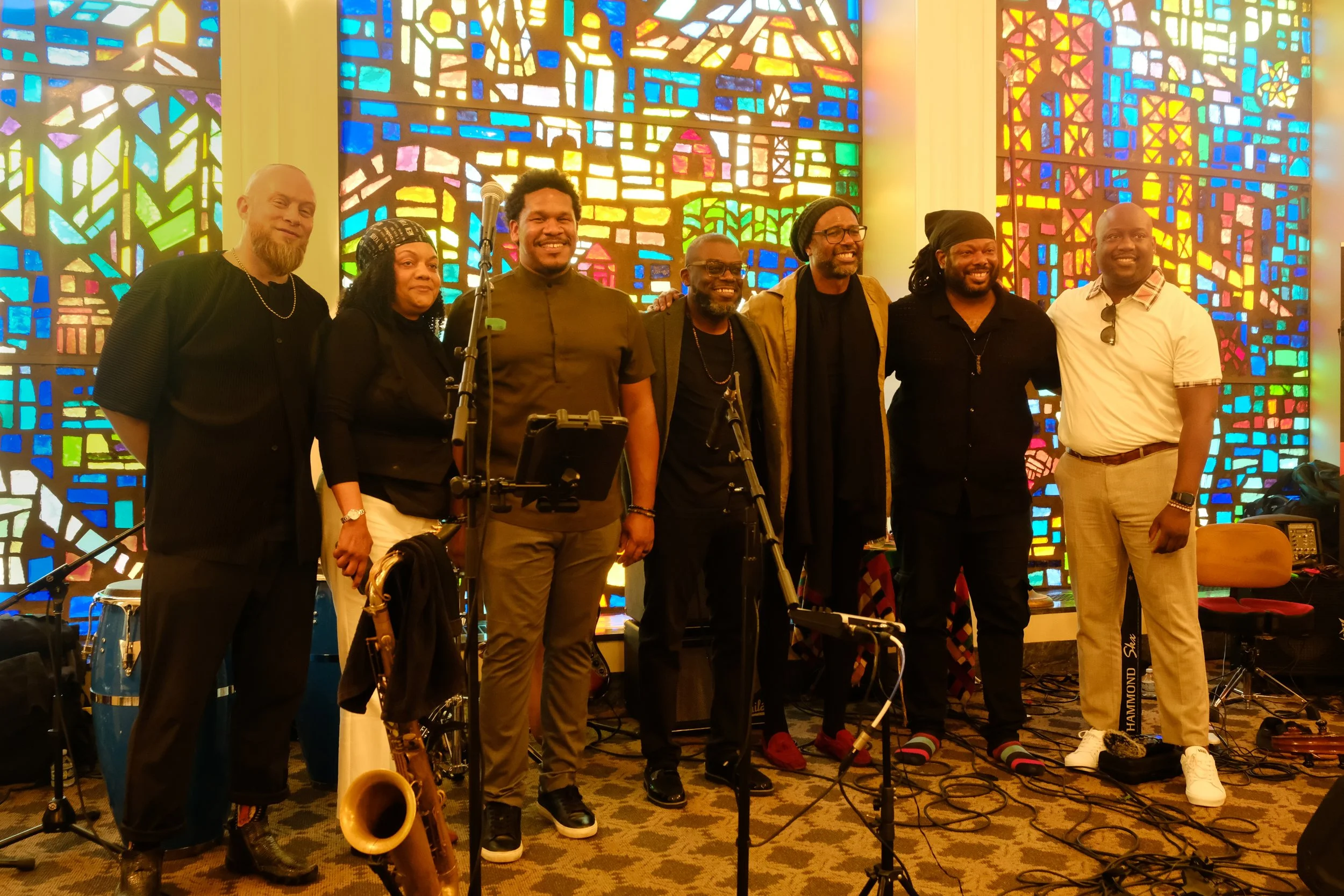 The band with Ms. Yvonne Harris, daughter of Eddie Harris.