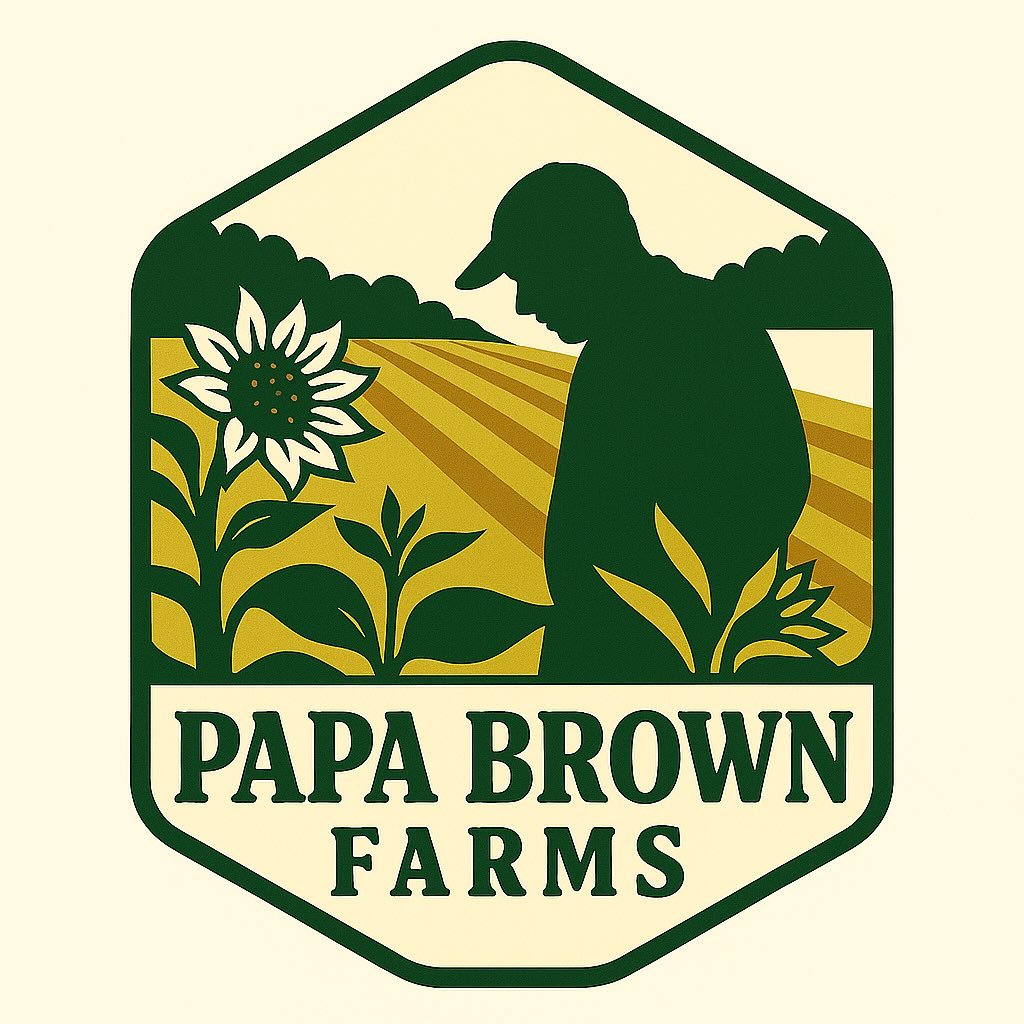 We just love the new logo for our #1 farm partner #PapaBrownFarms! There’s still time to get signed up for our #CSA. Link in bio, EBT customers are welcome! #EPfarms #EarthPeople #gullahgeecheelegacy #smallfarmbigfuture #freedomfarmers