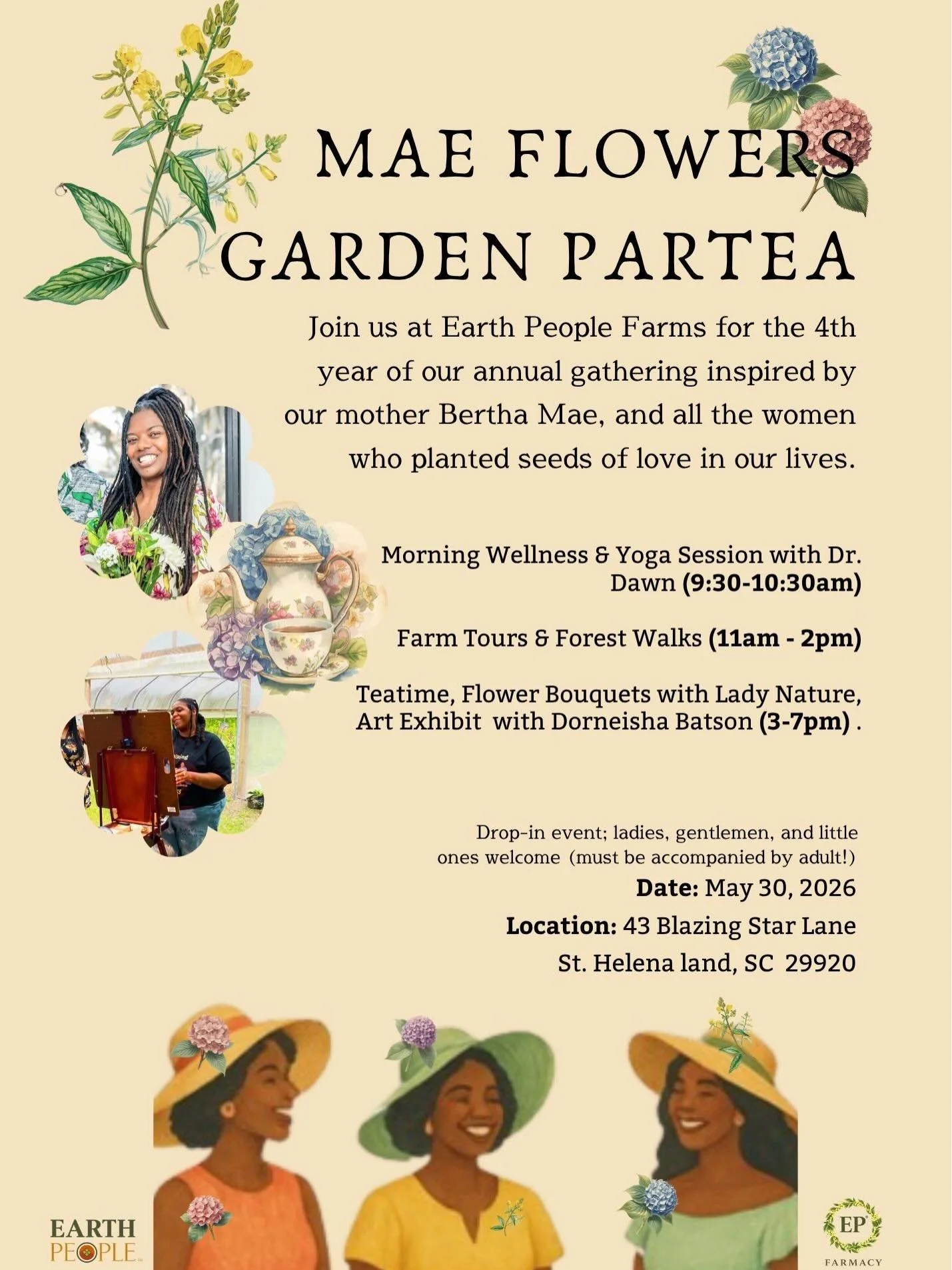 Our 4th Annual Mae Flowers Garden ParTea is in one week - we can hardly wait to share the space with @justdorneisha again, and welcome Dr. Dawn to the farm! Also, #QueenMullein is showing all the way out this year! 👌🏾💛🌻🌸#EarthPeople #gullahgeech