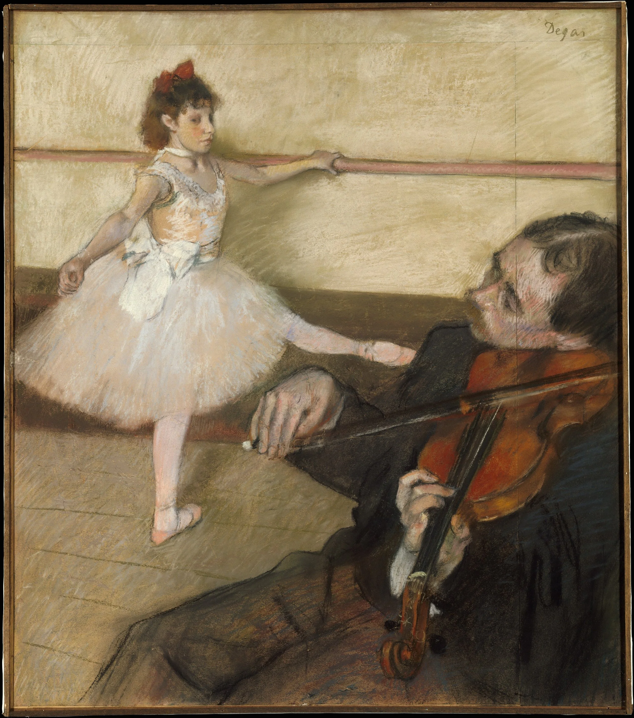 The Dance Lesson by Edgar Degas, public domain artwork featured in a Revival Jam music therapy autism research article about social interaction, communication, and emotional connection.