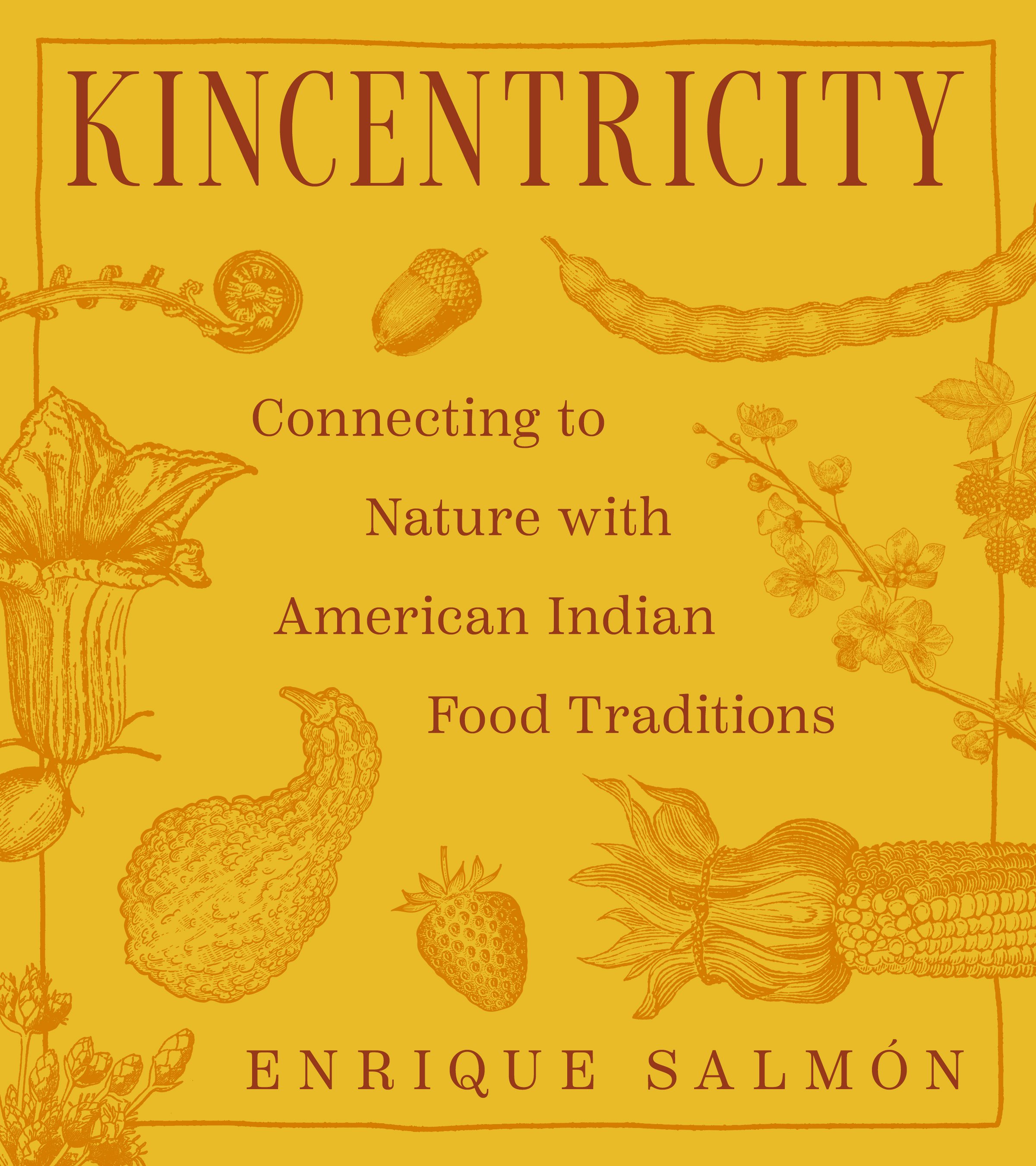 Kincentricity book cover: line drawings of edible plants