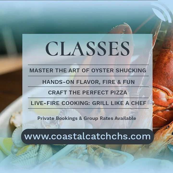 🔥 Learn to cook with fire&mdash;and soul. 🔥 Coastal Catch now offers hands-on cooking classes led by Executive Chef Derick Wade. From mastering open-fire techniques to working with fresh, local seafood, you&rsquo;ll learn the skills to cook coastal
