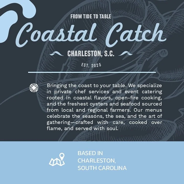 🌊 Introducing Coastal Catch 🌊 Where the sea meets the flame, and every meal tells a story. We specialize in private chef experiences, live-fire event catering, and seasonal menus rooted in coastal flavors and soulful gatherings.
Led by Executive Ch