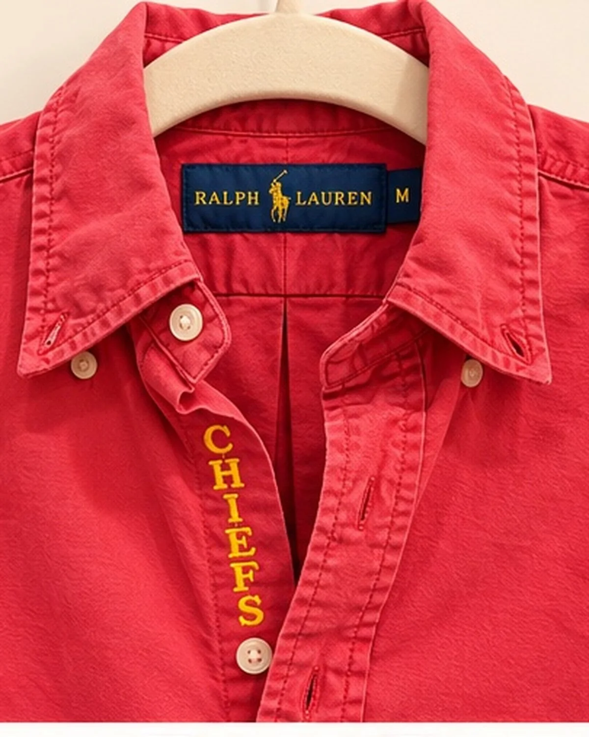 upcycled chiefs icon button-down // #180