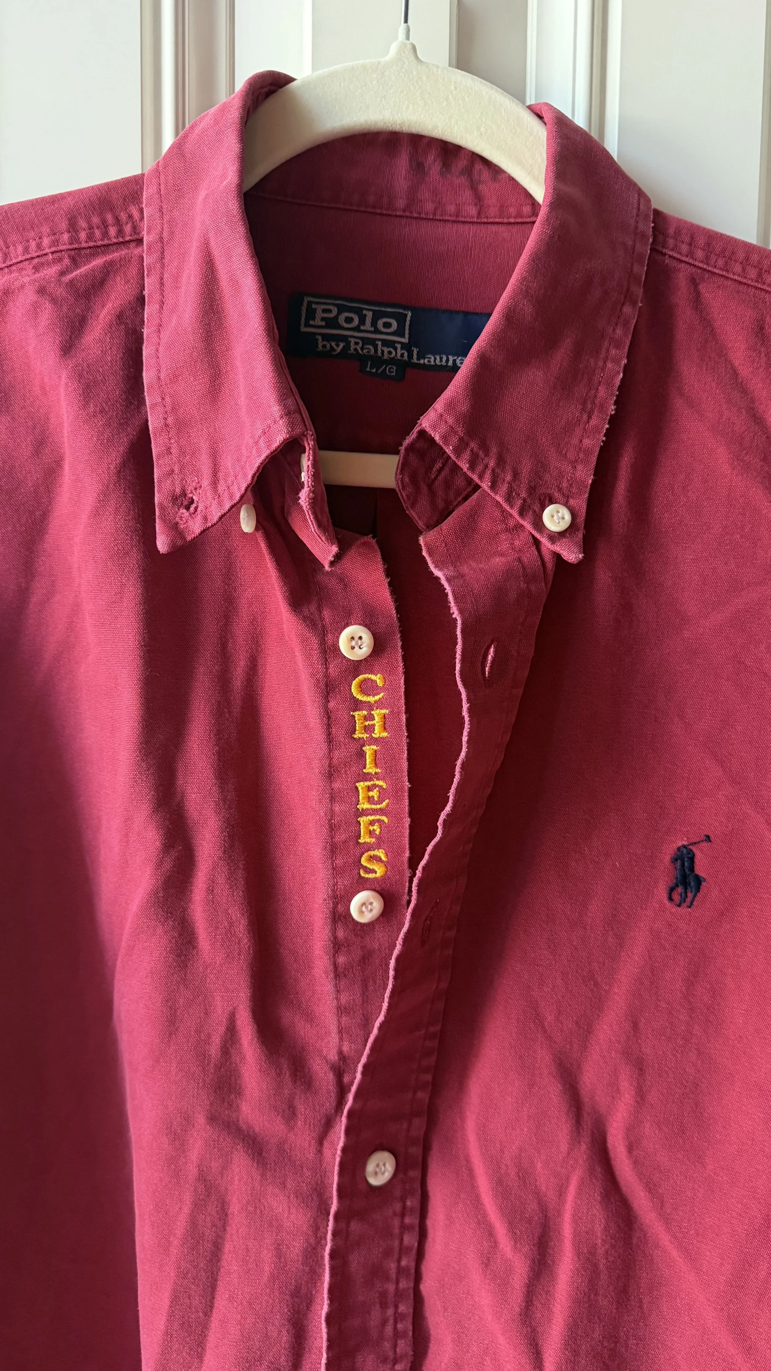 upcycled chiefs icon button-down // #81