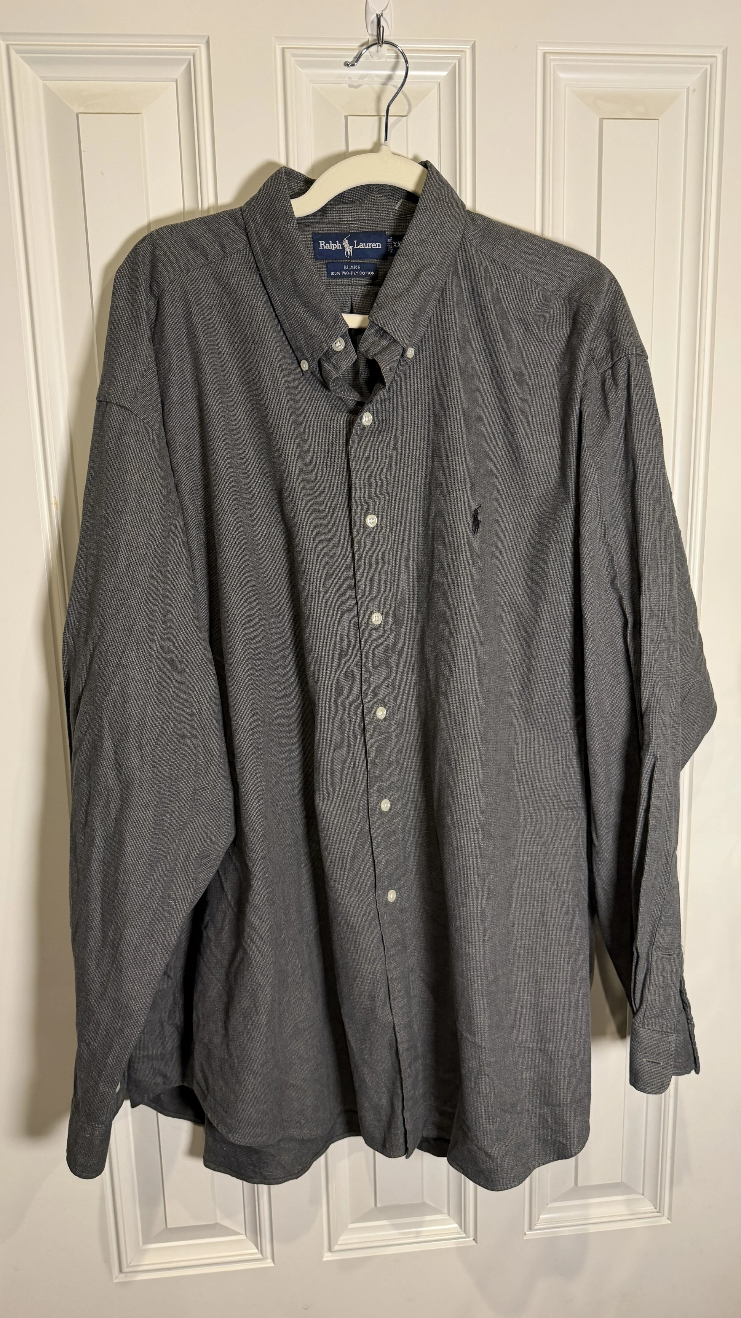Ralph Lauren Charcoal Check Button-Down (Blake Fit)