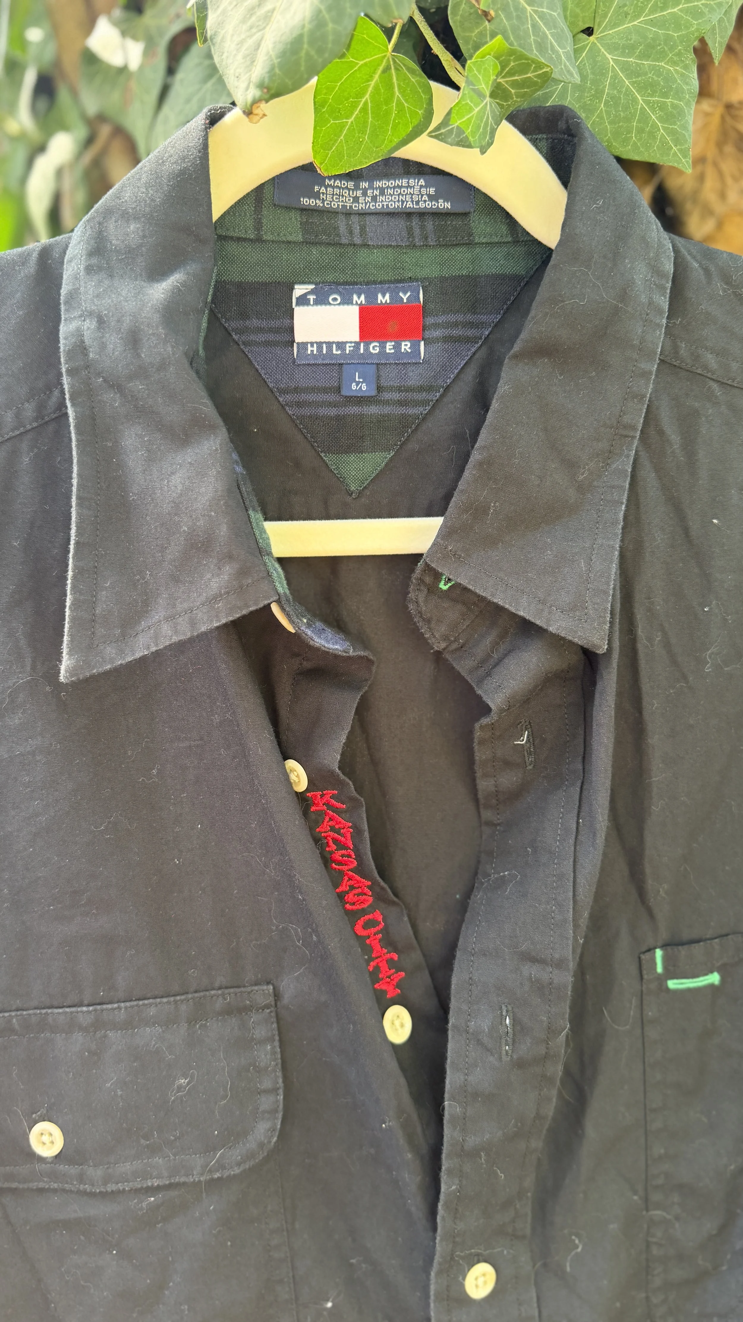 upcycled chiefs icon button-down // #112