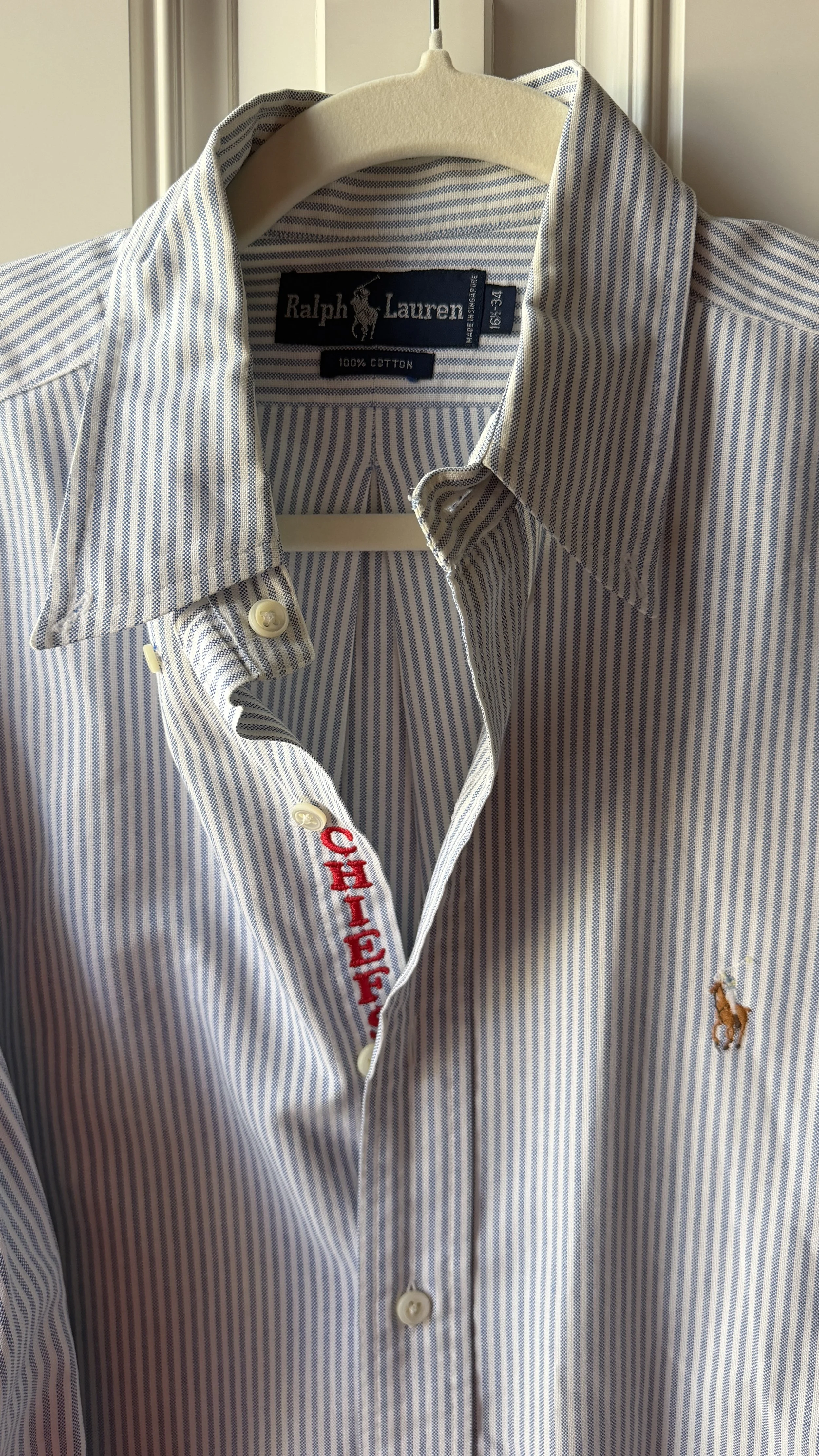upcycled chiefs icon button-down // #82