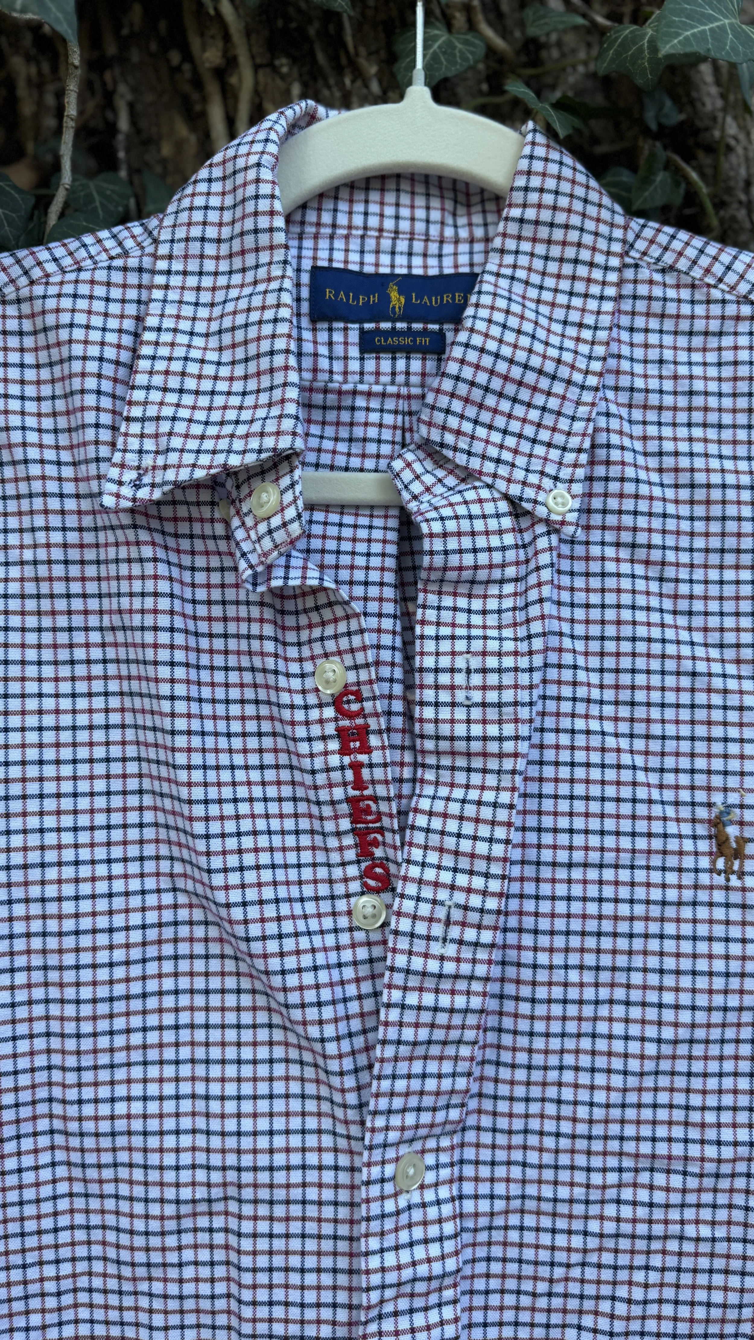 upcycled chiefs icon button-down // #88