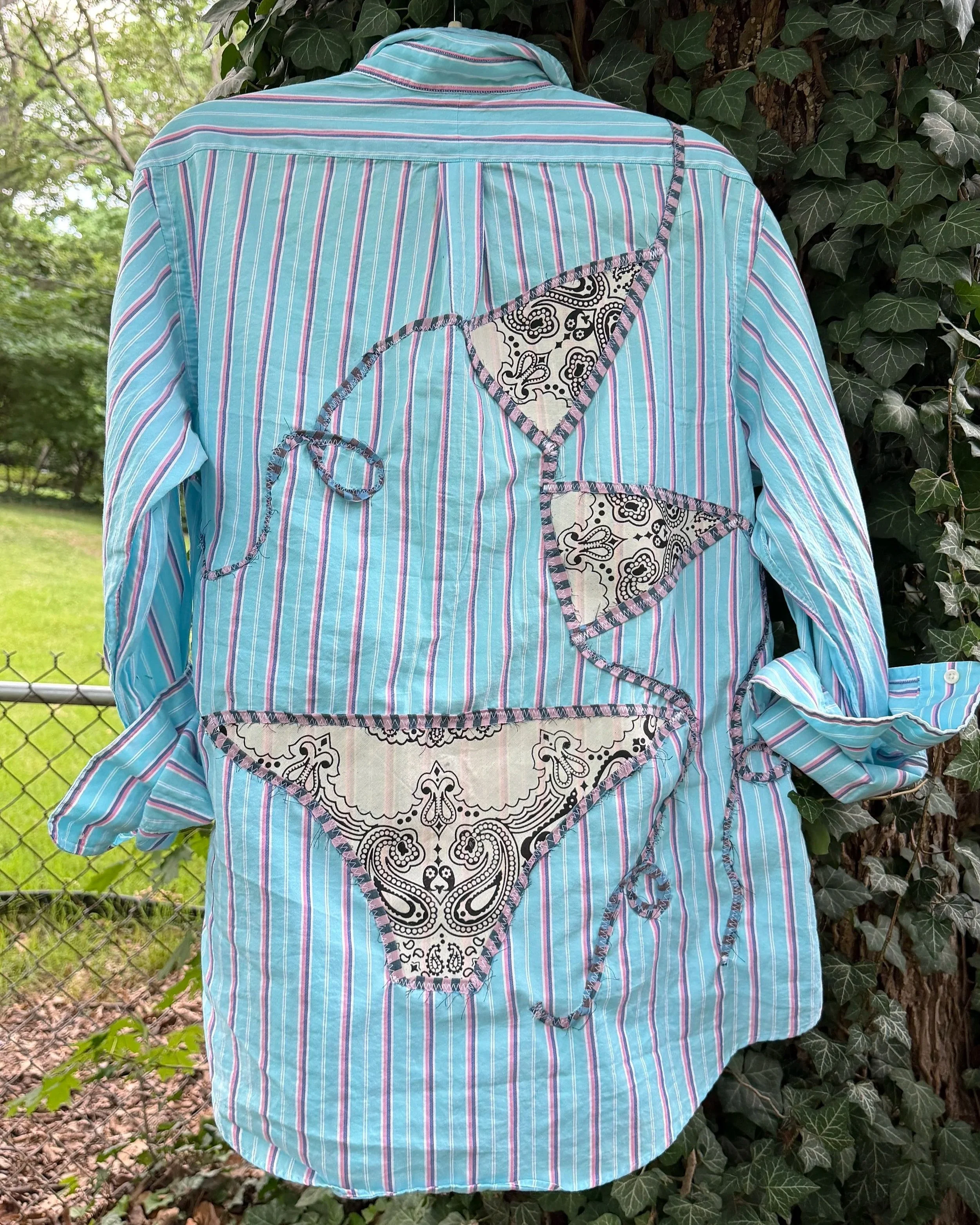 Disco Bikini Button Down // Sherbet Stripe