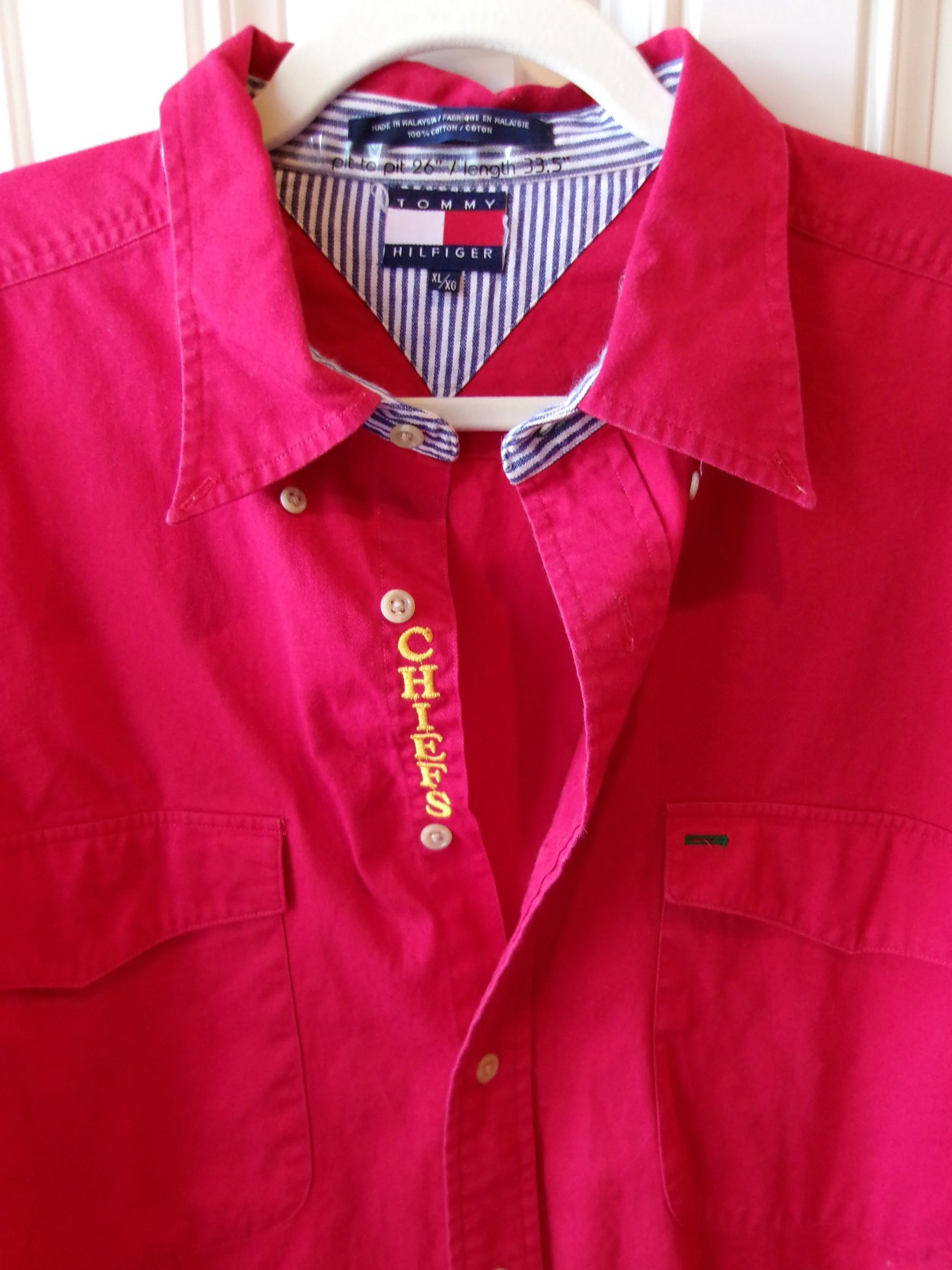 upcycled chiefs icon button-down // #184