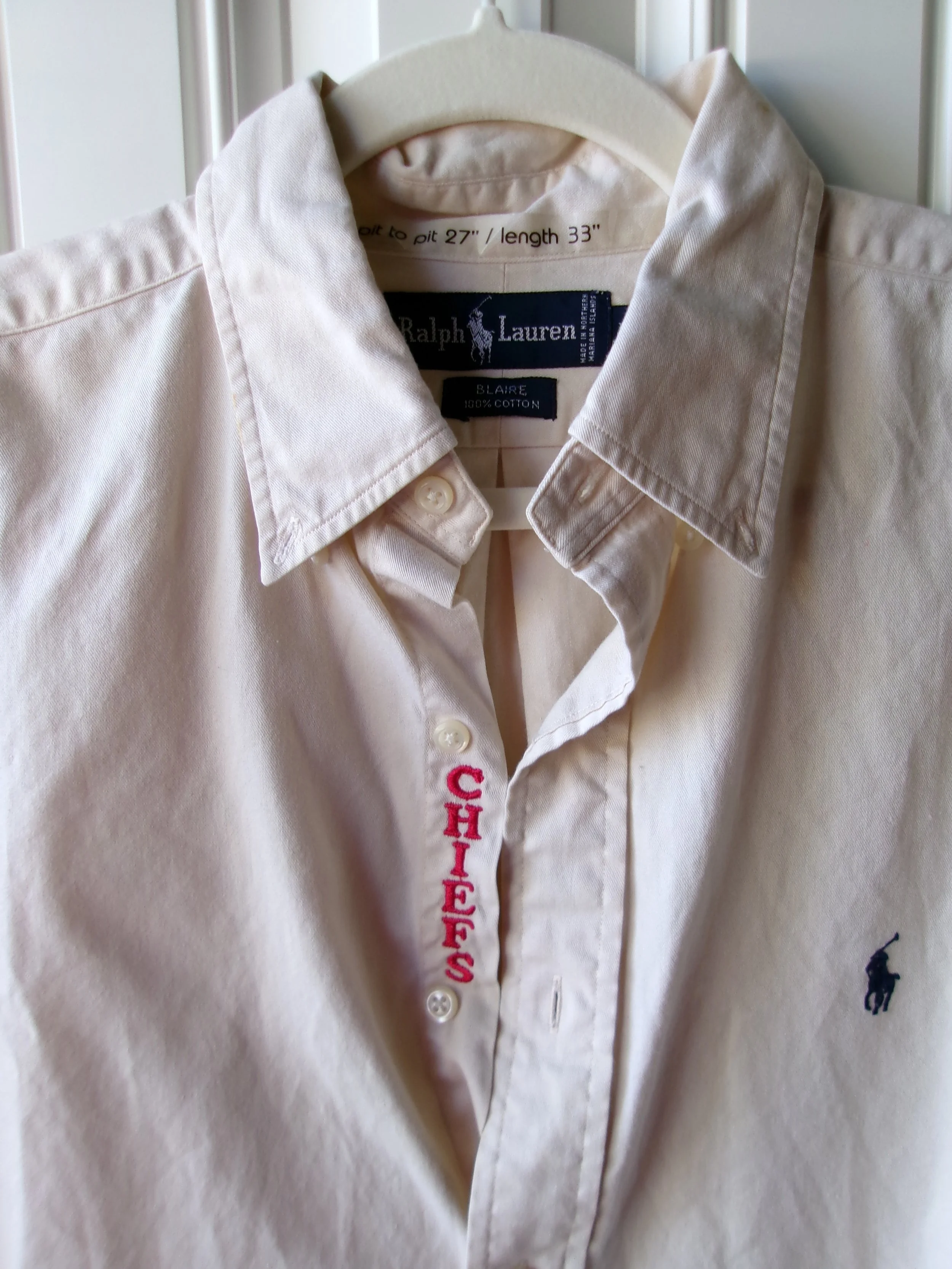 upcycled chiefs icon button-down // #196