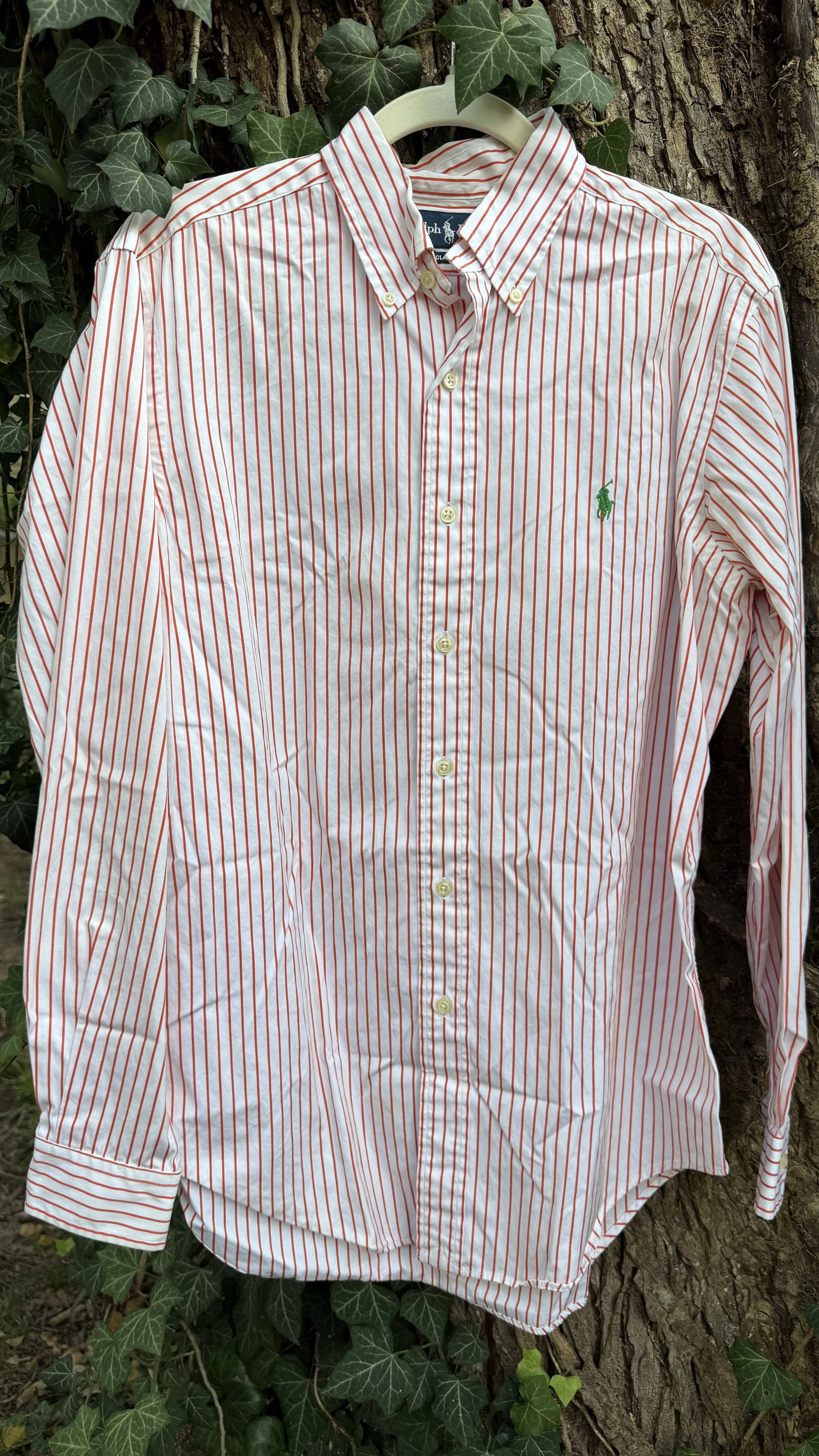 Vintage Ralph Lauren Orange Pinstripe Button-Down (Classic Fit)