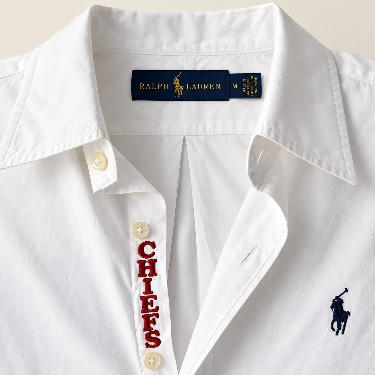 upcycled chiefs icon button-down // #149